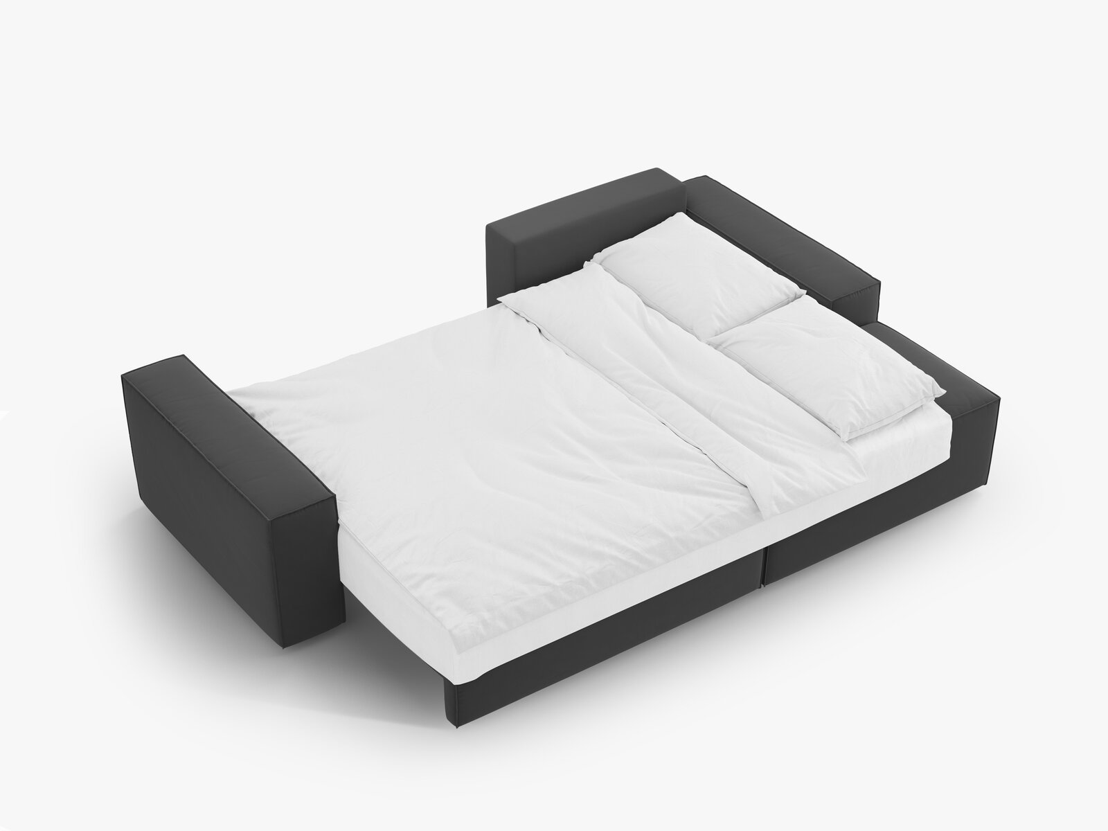 Micadoni Schlaf-Ecksofa Jodie 3-Sitzer Rechts Samt Grau