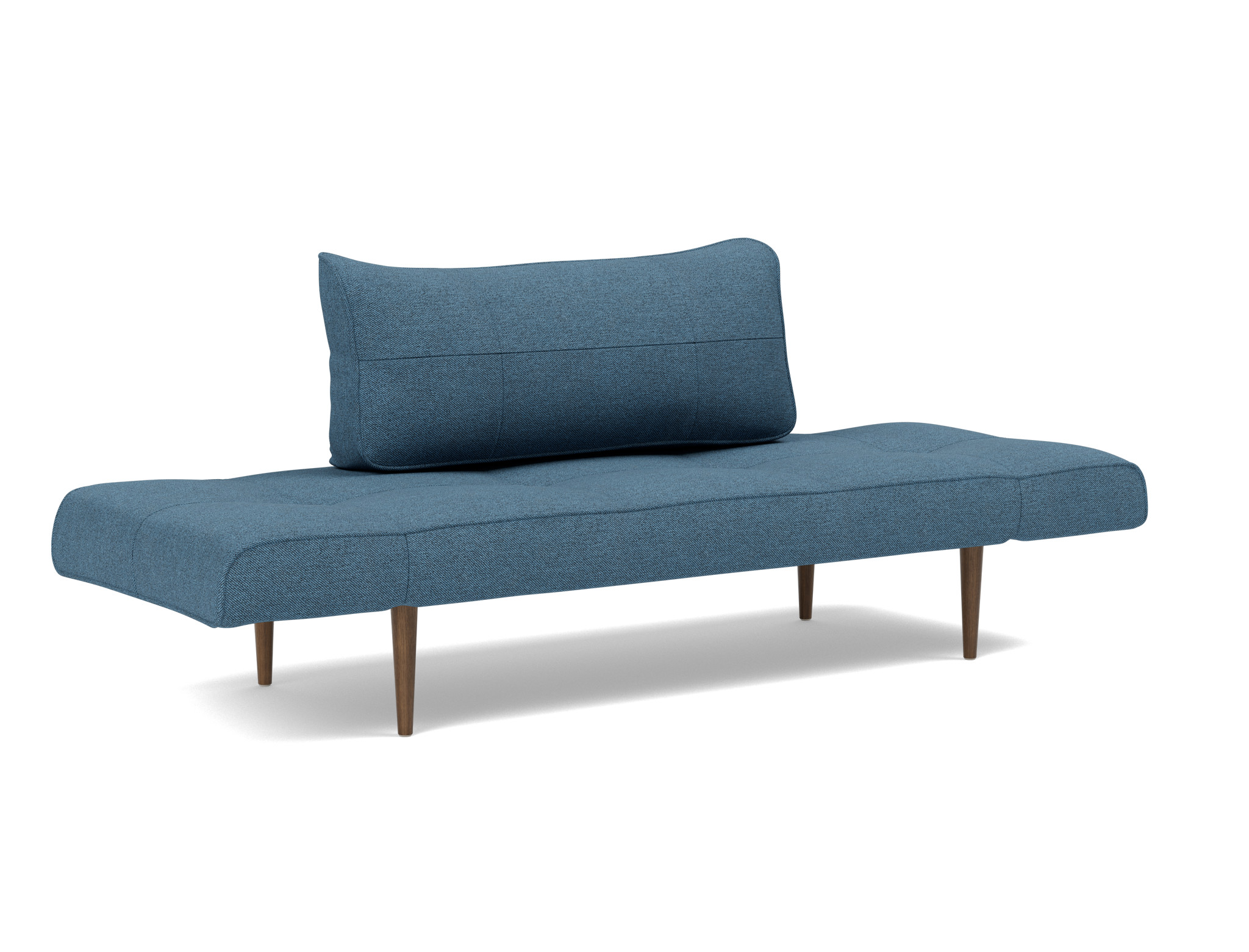 Tagesbett Zeal Strukturierter Stoff Weda 302-Weda-Blue Beine Styletto Eiche dunkel