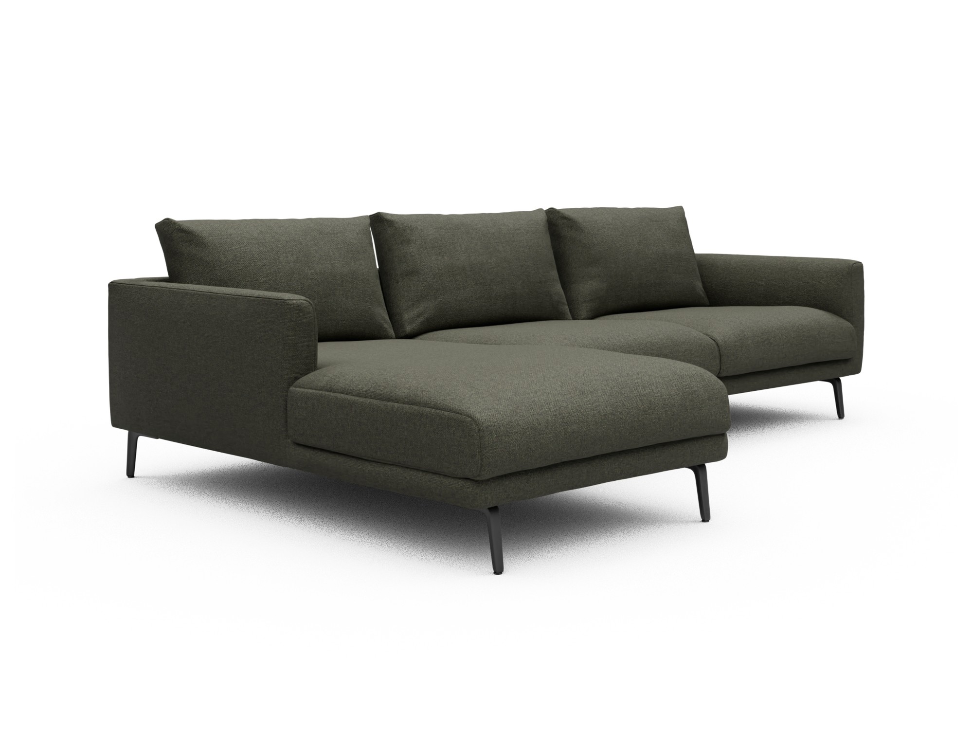 Skandi Home Ecksofa Karl Chaiselongue links mit 2,5-Sitzer Sama-Winter-Moss moebelfaktor