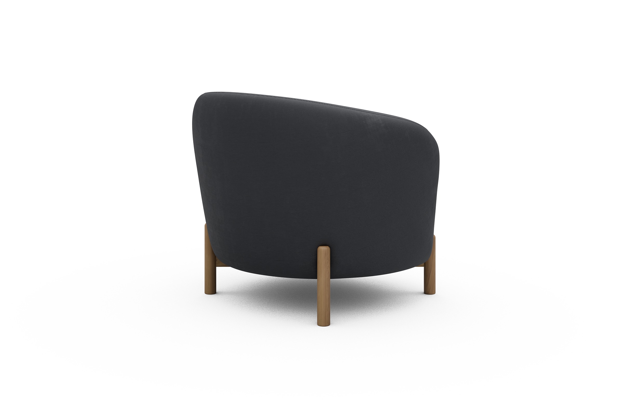 Sessel Ronda Holzbeine Eiche Natur Cordufine-Slate-Grey