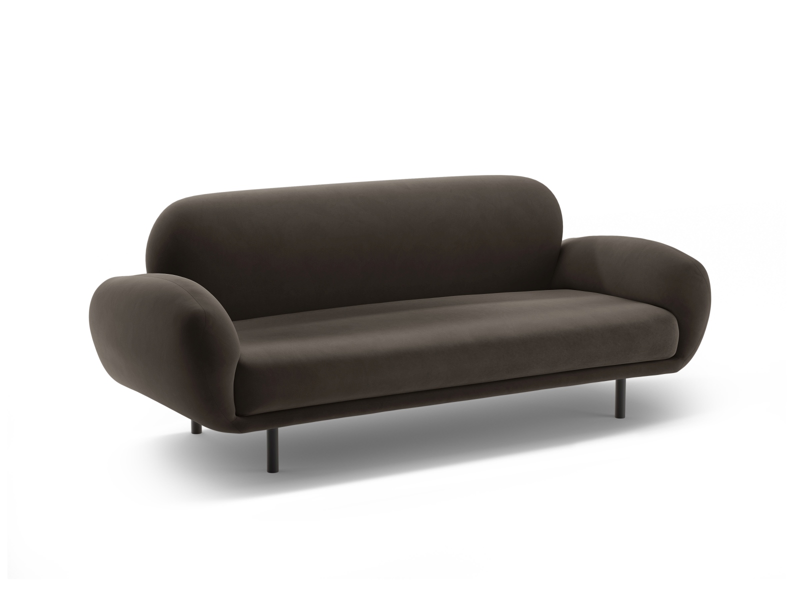 Micadoni Sofa Poppy 2-Sitzer große Version Samt Casino Ebenholz