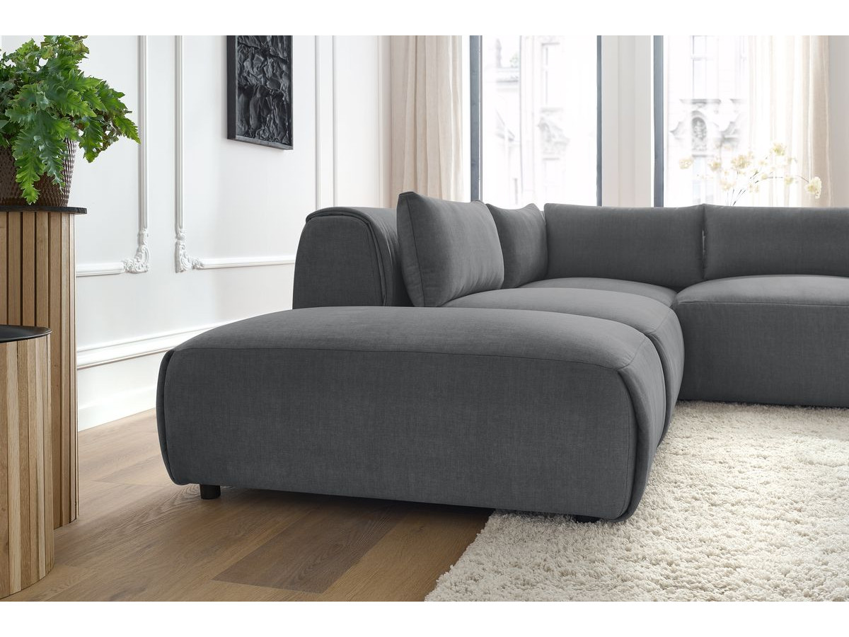 Bobochic Jeanne Ecksofa 271 × 300 cm Samt Dunkelgrau
