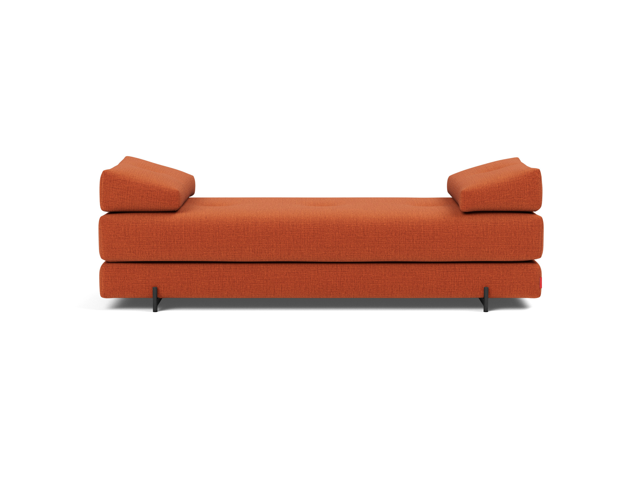 Tagesbett Sigmund Chenille Esina 412-Rust-Orange Beine Indu schwarz