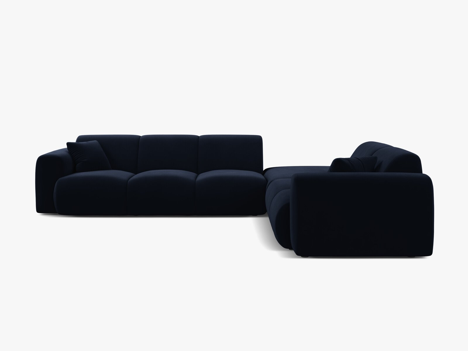 Micadoni Ecksofa Molino 6-Sitzer Rechts Samt Casino Königsblau