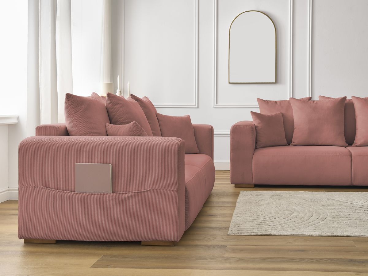 Bobochic Sidonie Sofa 5-Sitzer Cordsamt Rosa