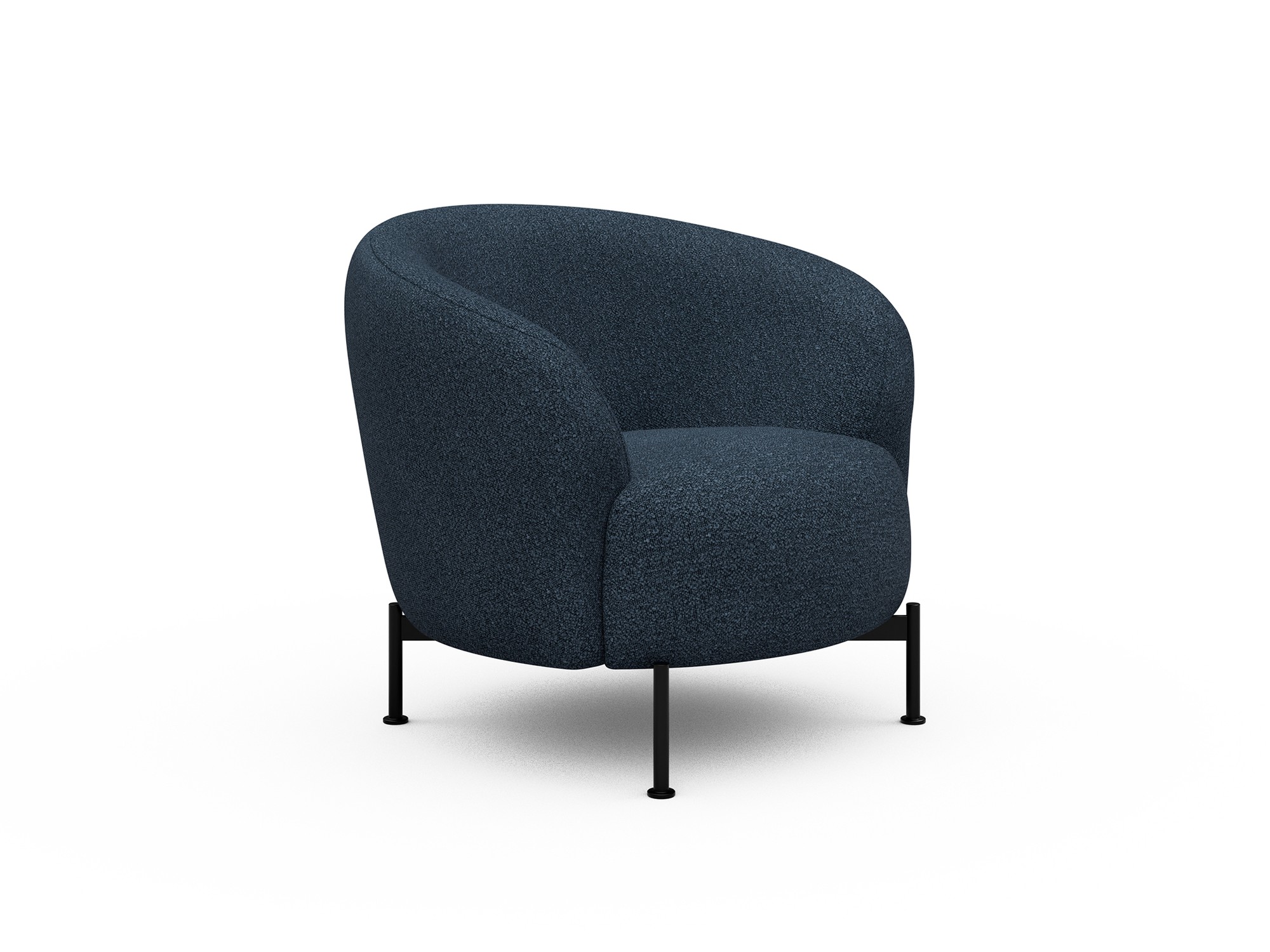Sessel Ronda X-Metallgestell Schwarz Boucle Skandi 537-Blue
