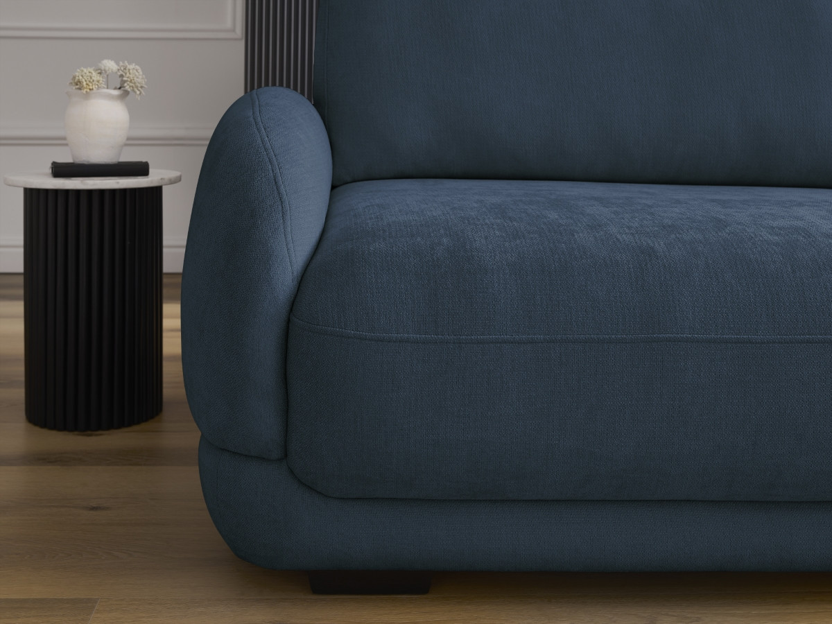 Bobochic Monica Schlafsofa 3-Sitzer mit Bettkasten Stoff Dunkelblau