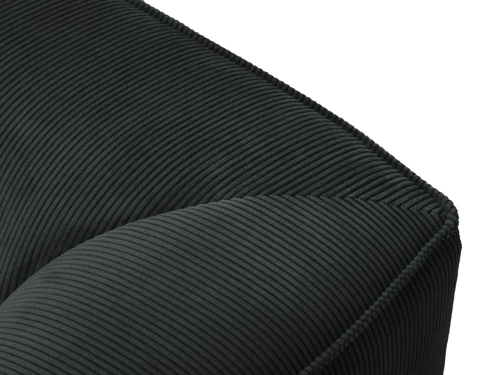 Cosmopolitan Design Ecksofa Siena 4-Sitzer Kord Scala Schwarz Rechts