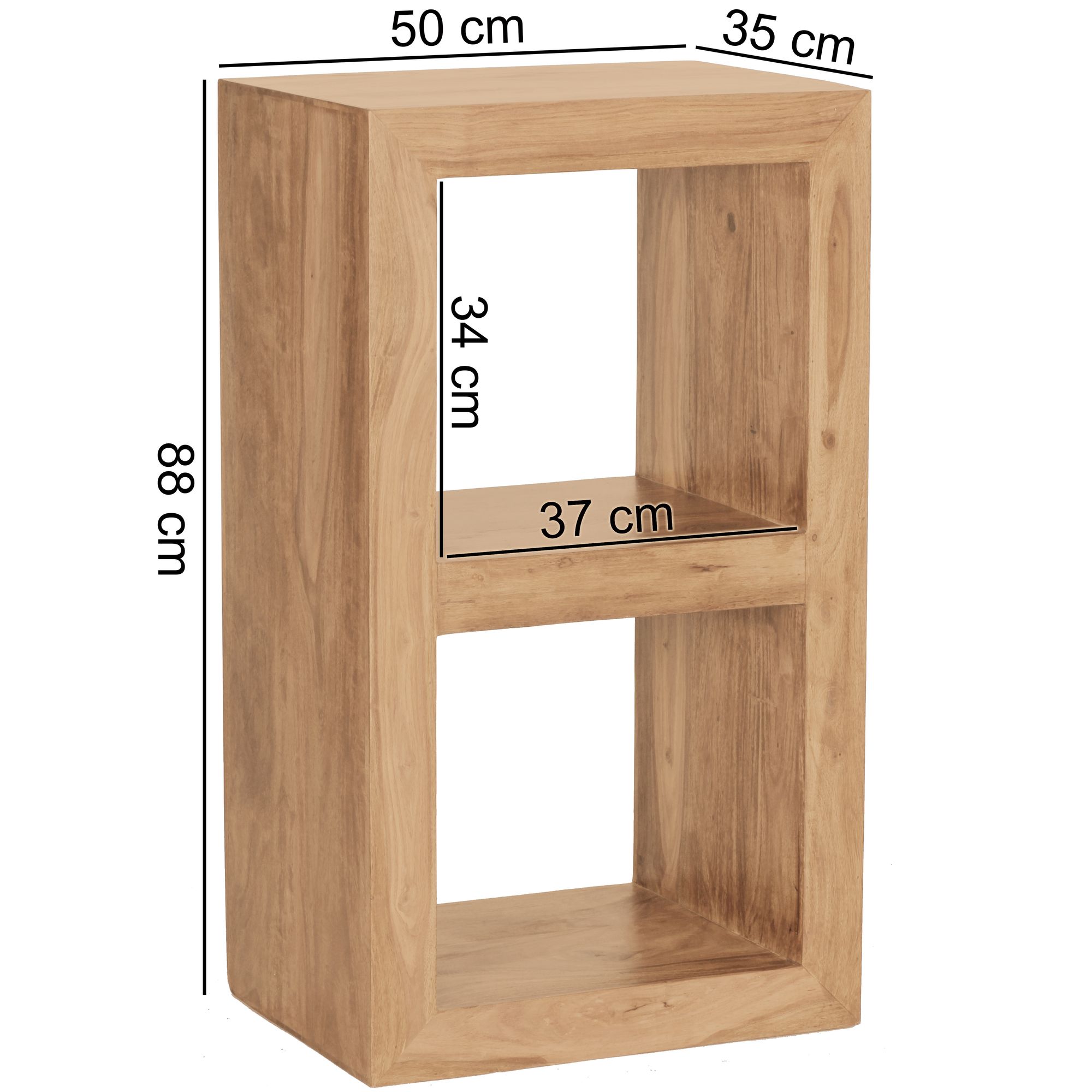 Standregal Aalvik Akazie Massivholz 50 × 35 × 88 cm