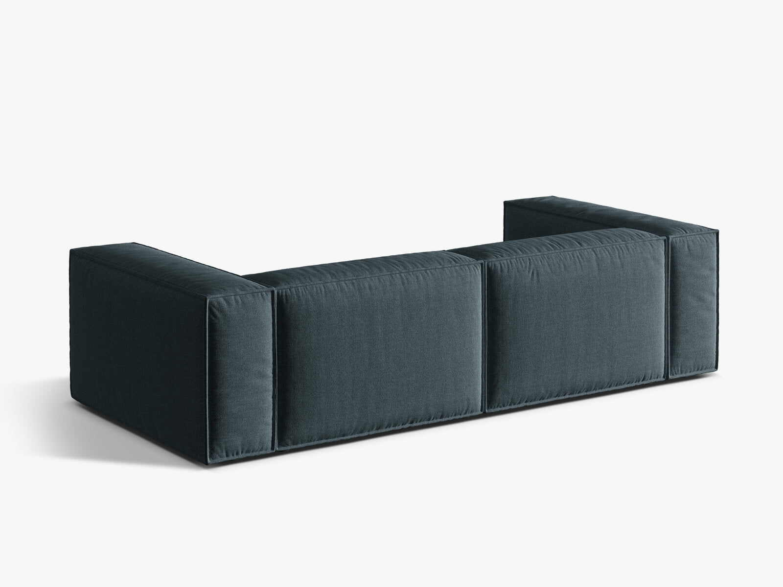 Micadoni Sofa Nuria 4-Sitzer Strukturierter Stoff Dunkel Petrol