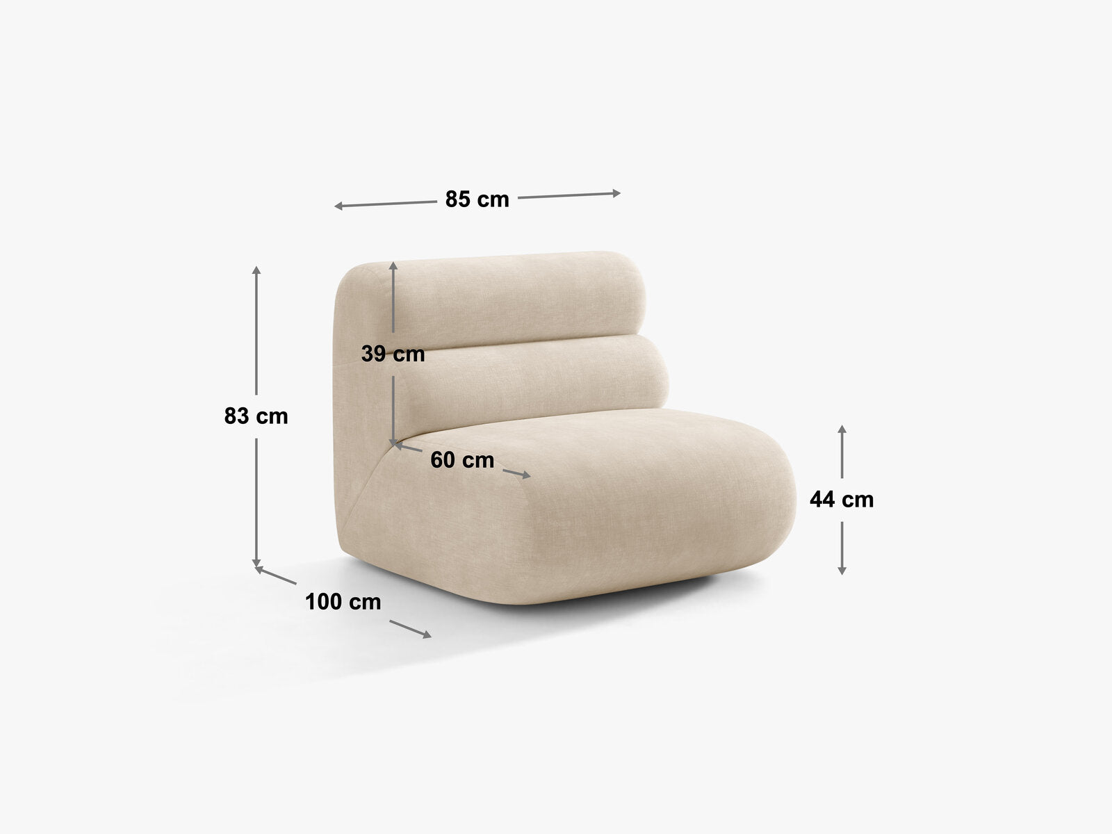 Micadoni Neo Sofamodul armlos Boucle Baloo Braun