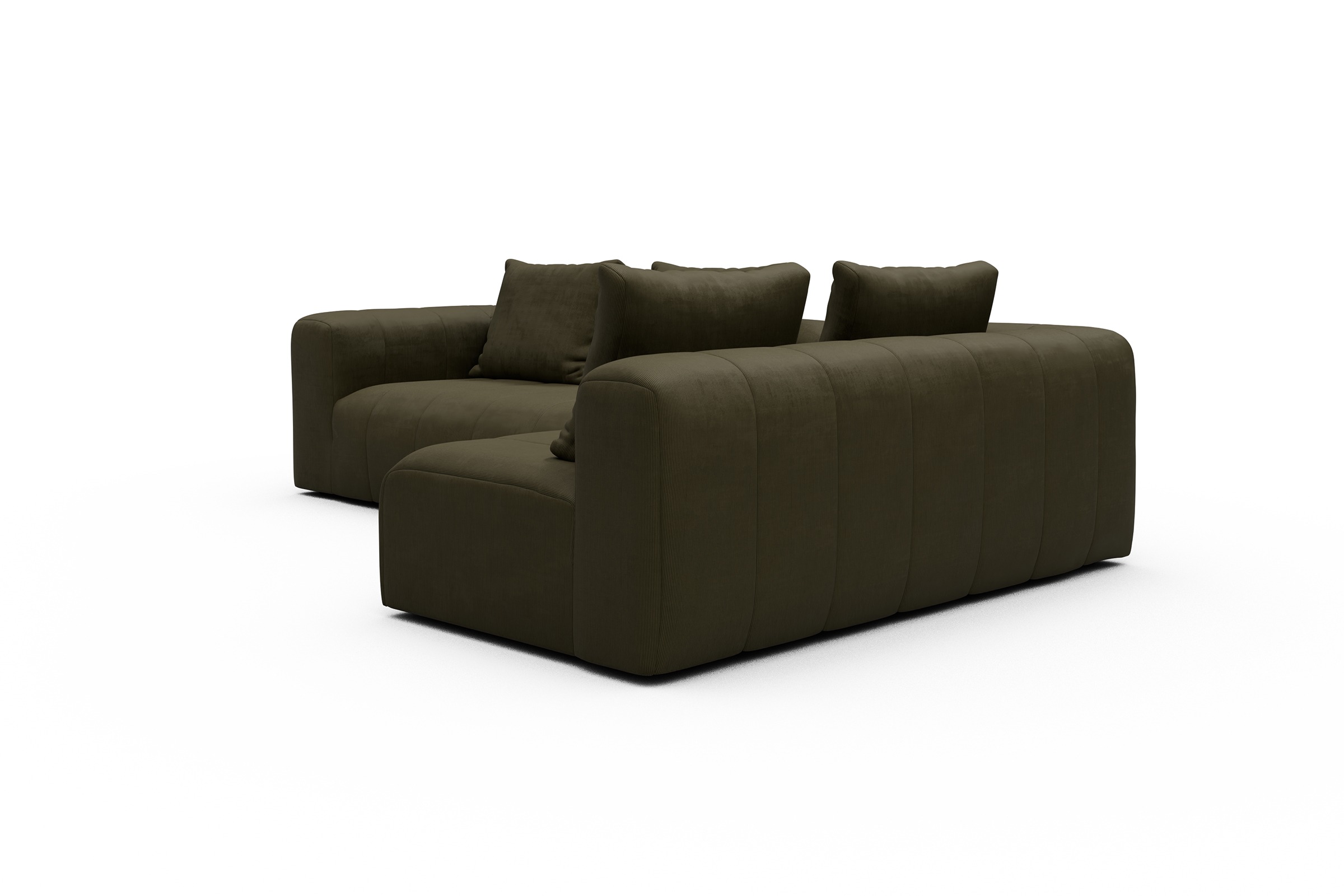 Ecksofa Hugo 2x 2,5-Sitzer Armlehne links Cordufine-Pine-Green
