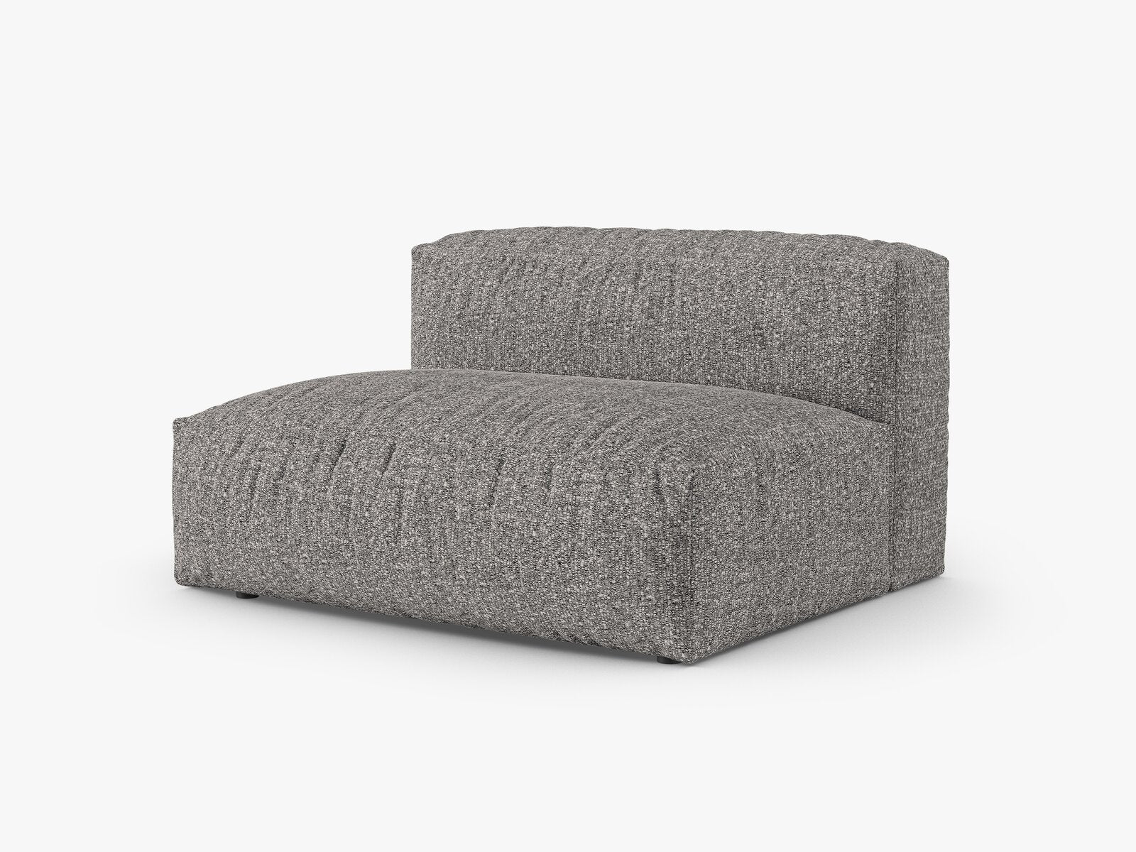 Micadoni Eckmodul mit Armlehne Martina 1-Sitzer Groß 90cm Sitztiefe Links Boucle Monet Graphit