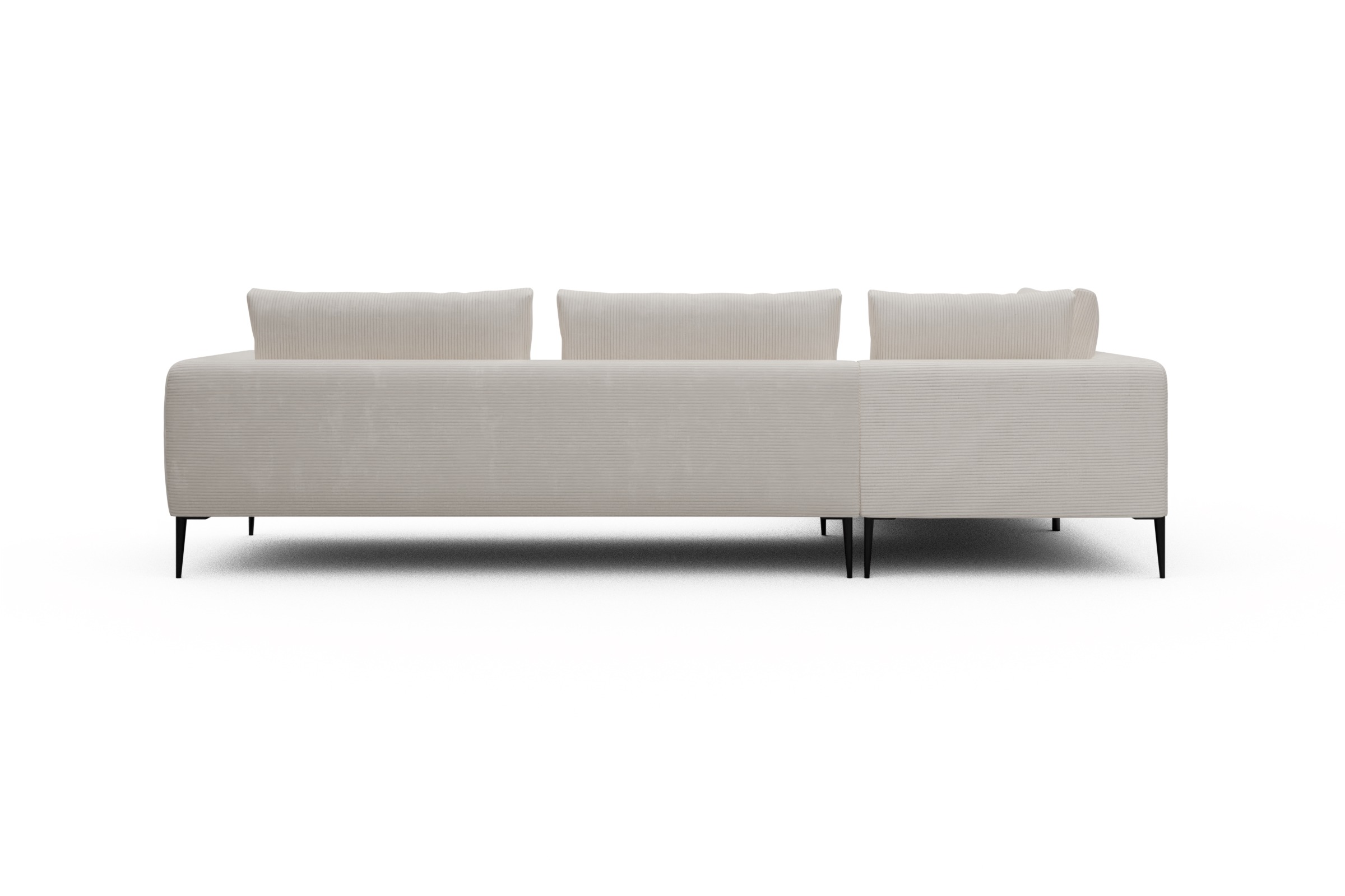 Ecksofa Paul Relax-Ecke rechts mit 3-Sitzer Corduroy-Ivory