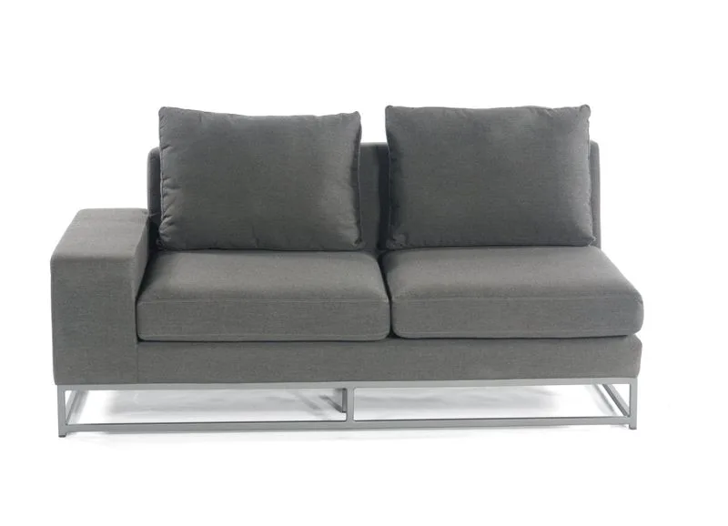 2-Sitzer Eckmodul links Unique QDF (Quick-Dry-Foam) anthrazit Aluminium Anthrazit 2 Sitzer moebelfaktor