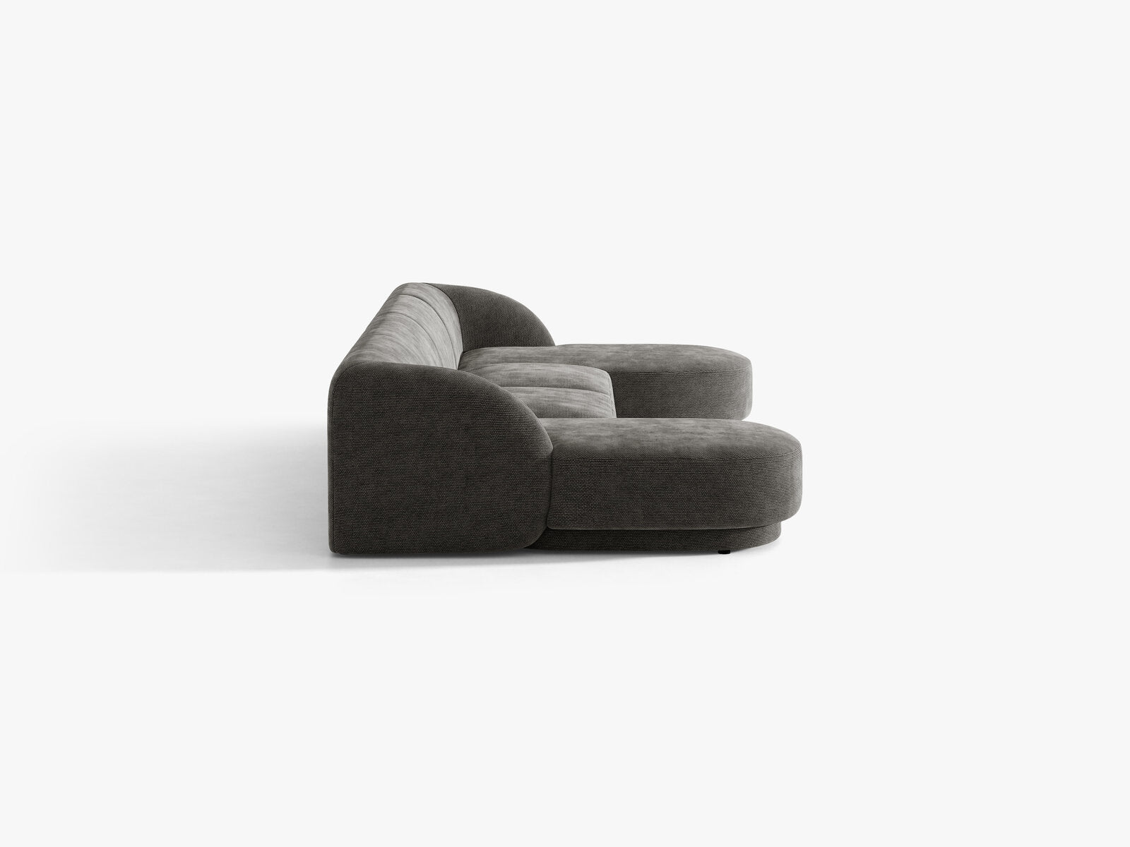 Micadoni Panorama-Sofa Miley 5-Sitzer Chenille Haga Grau
