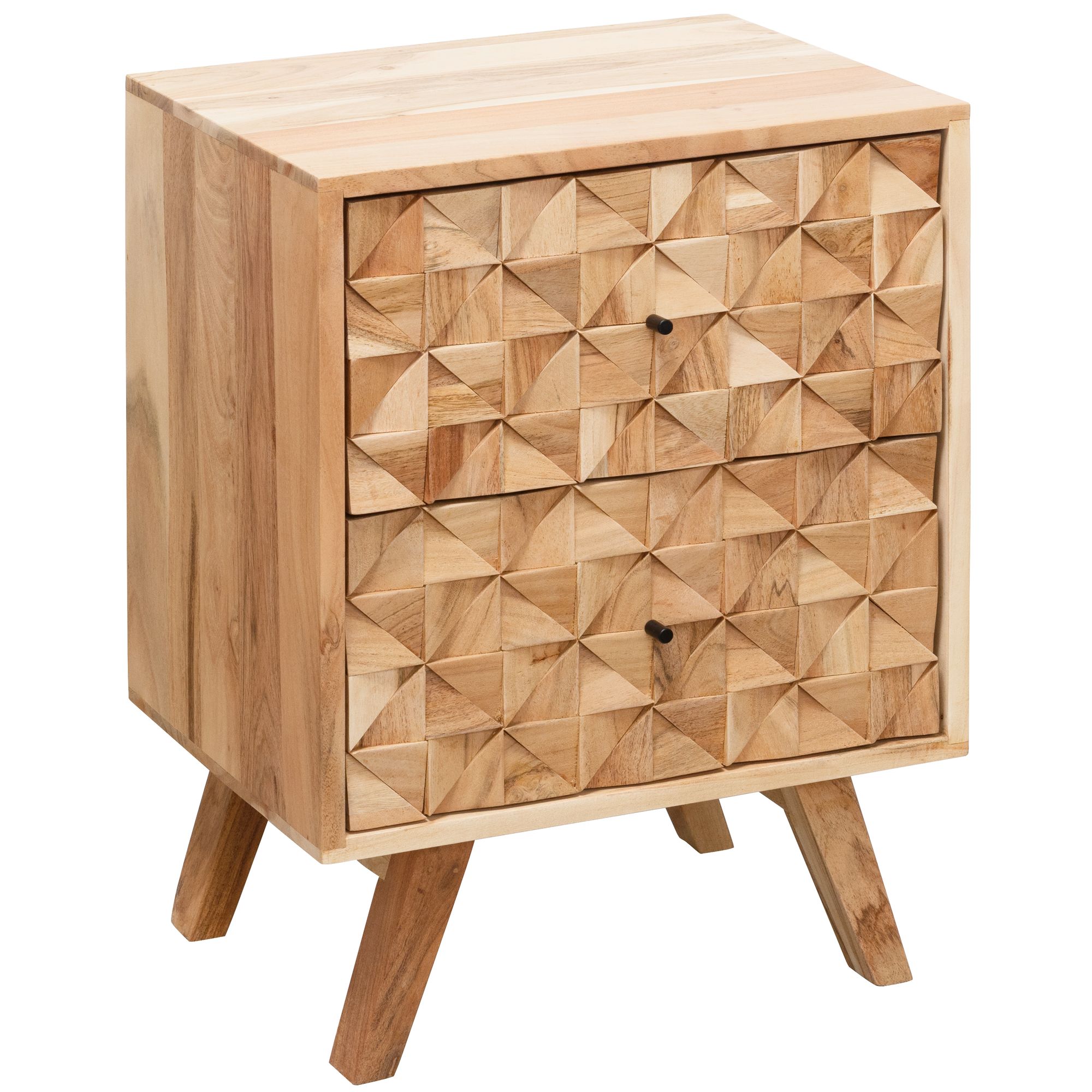 Nachttisch Nordfjord Akazie Massivholz 44 × 35 × 61 cm