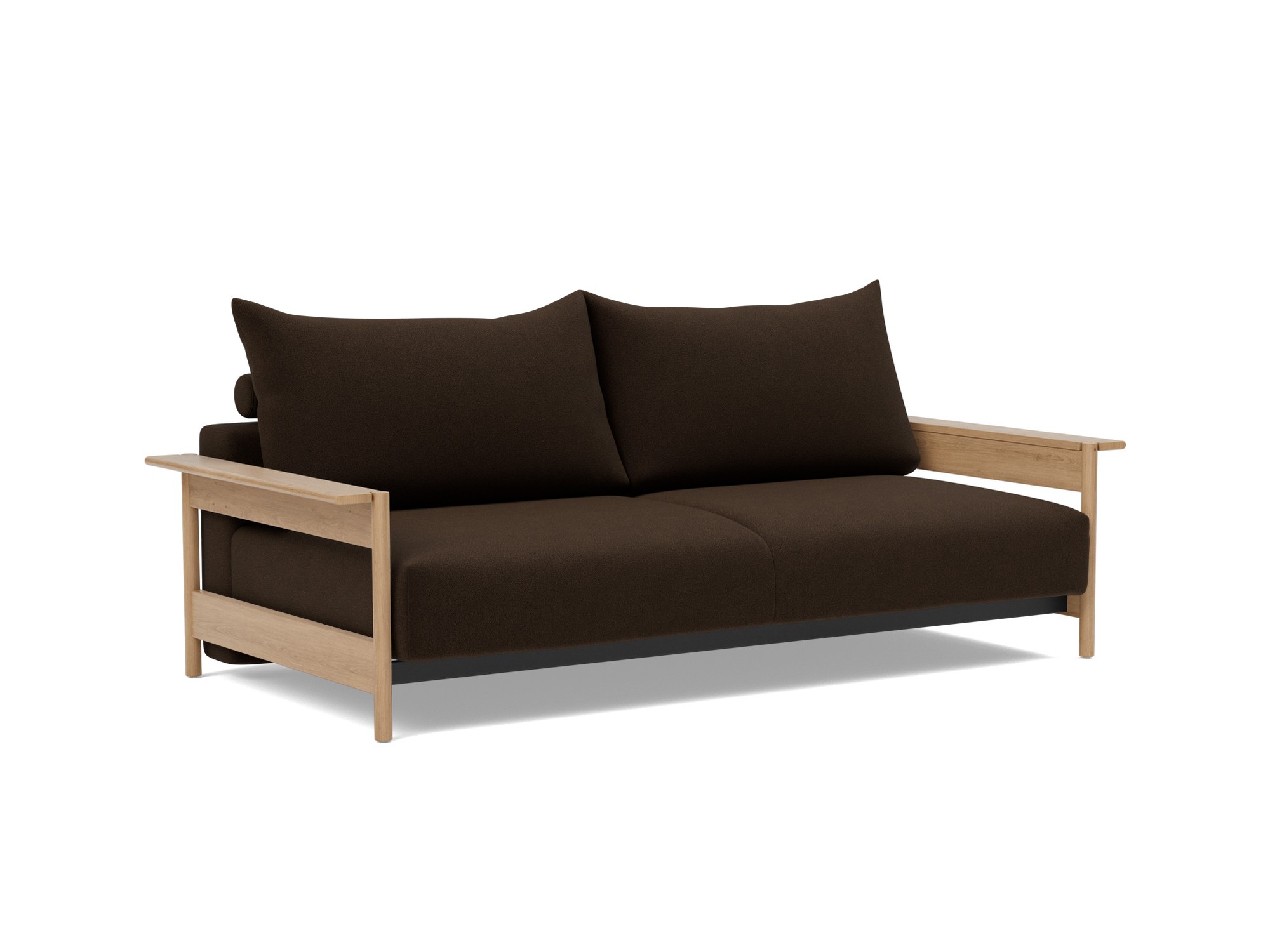Schlafsofa Malloy Wood Strukturierter Stoff Taura 358-Chocco
