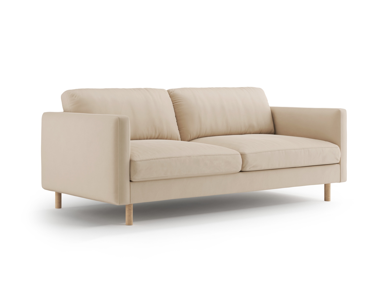 Micadoni Sofa Eden 3-Sitzer Samt Nude
