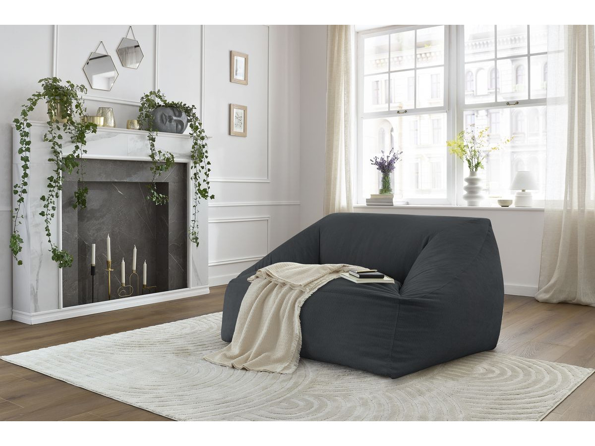 Bobochic Lilibet Pouf Cordsamt Dunkelgrau