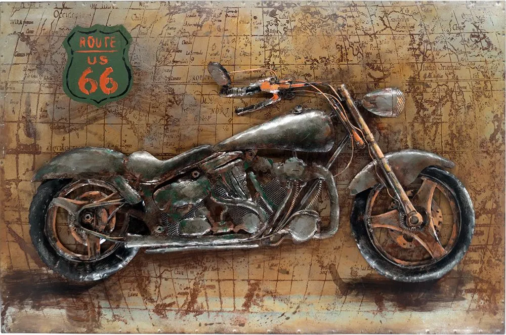 Moebelfaktor Handgefertigtes Metallbild Motorcycle 66 ca. 115x75 cm