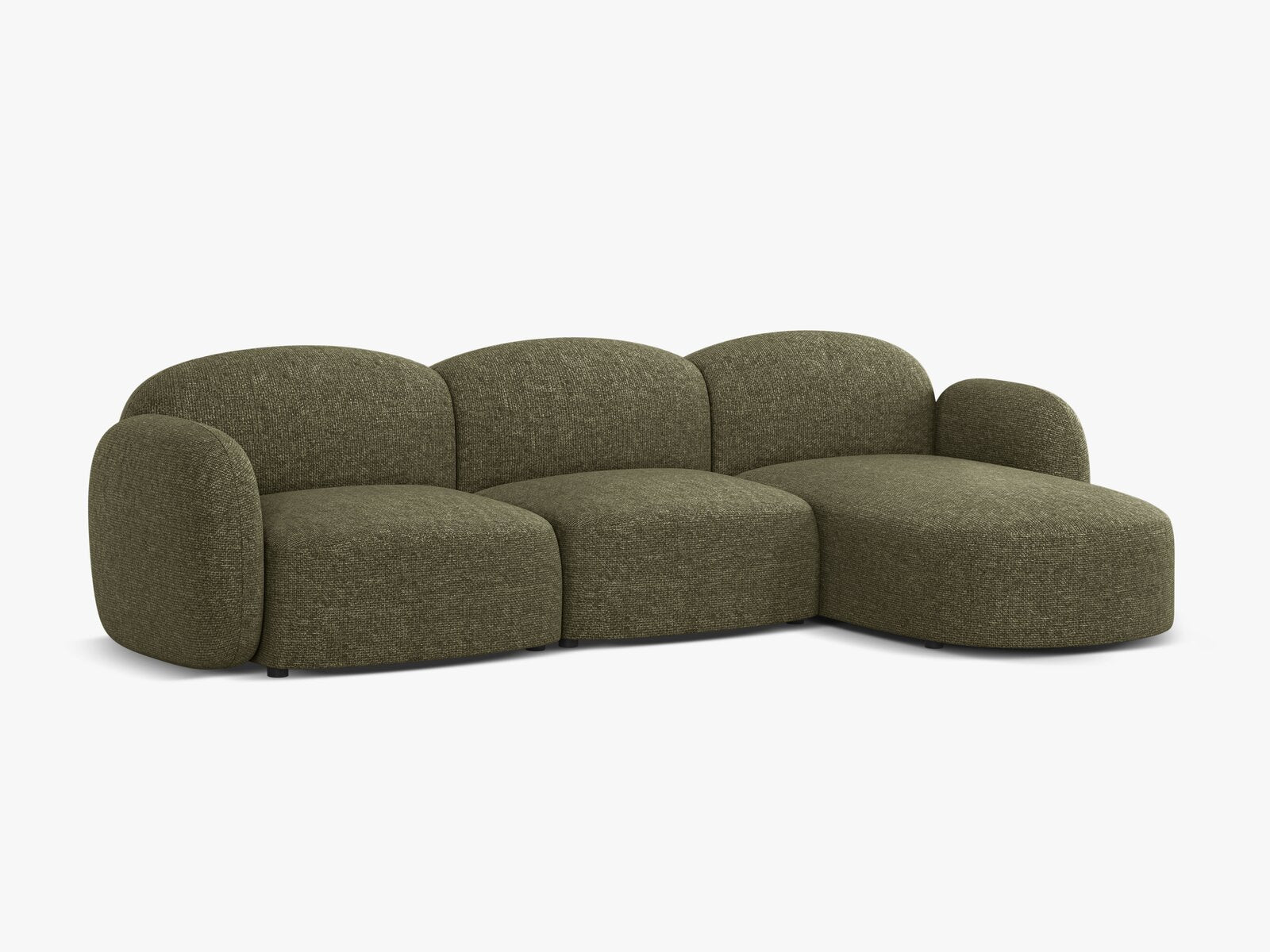 Micadoni Ecksofa Blair 4-Sitzer Rechts Chenille Eden Grün