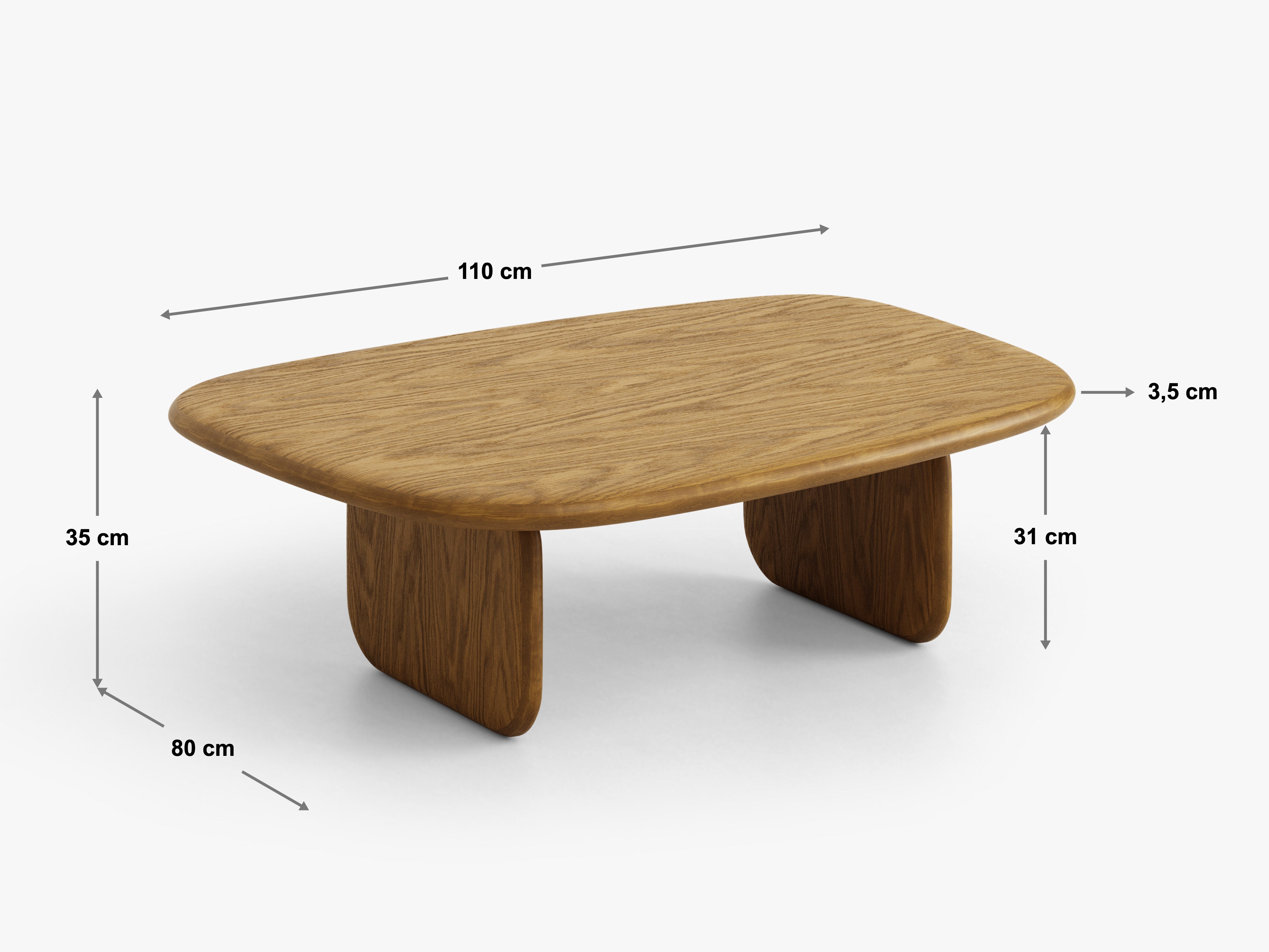 Micadoni Lana Kaffeetisch 110 cm Walnuss-Eiche