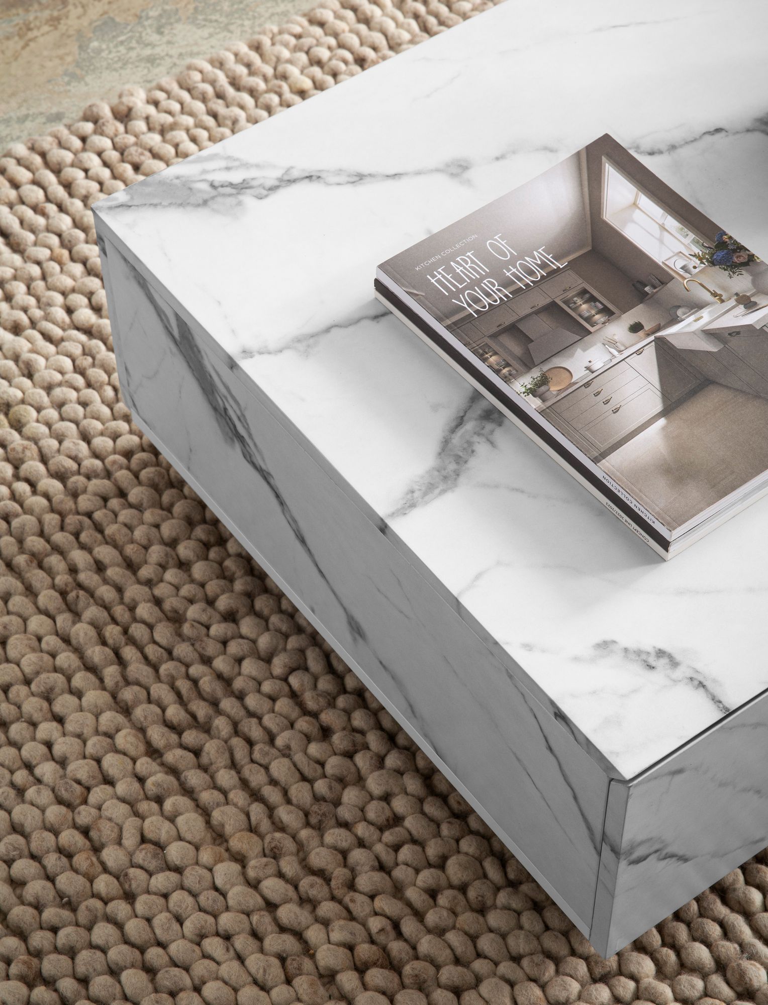 Couchtisch Hornnes Marmoroptik Weiß 120 × 60 × 28 cm