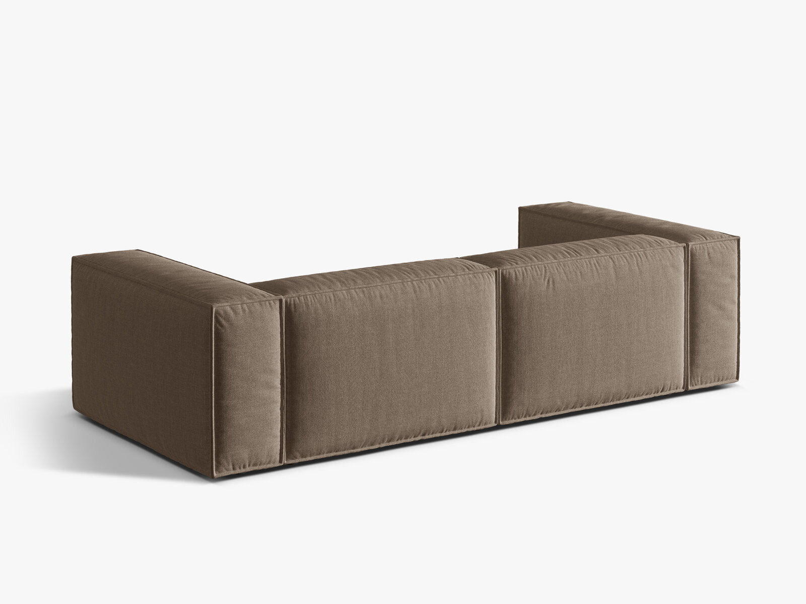 Micadoni Sofa Nuria 4-Sitzer Strukturierter Stoff Cappuccino