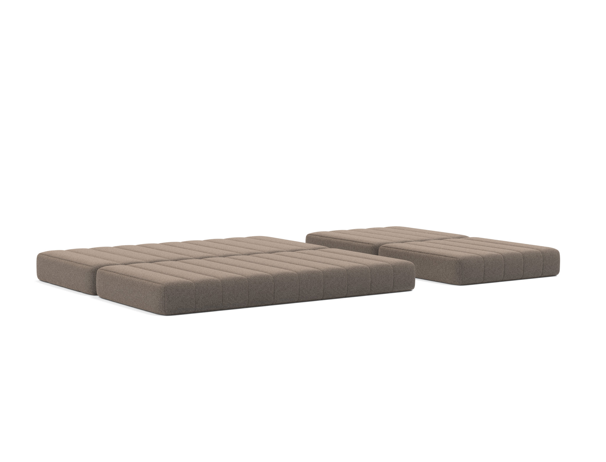 Schlafsofa CozyPad Grand mit Armlehnen Boucle Skandi 530-Taupe