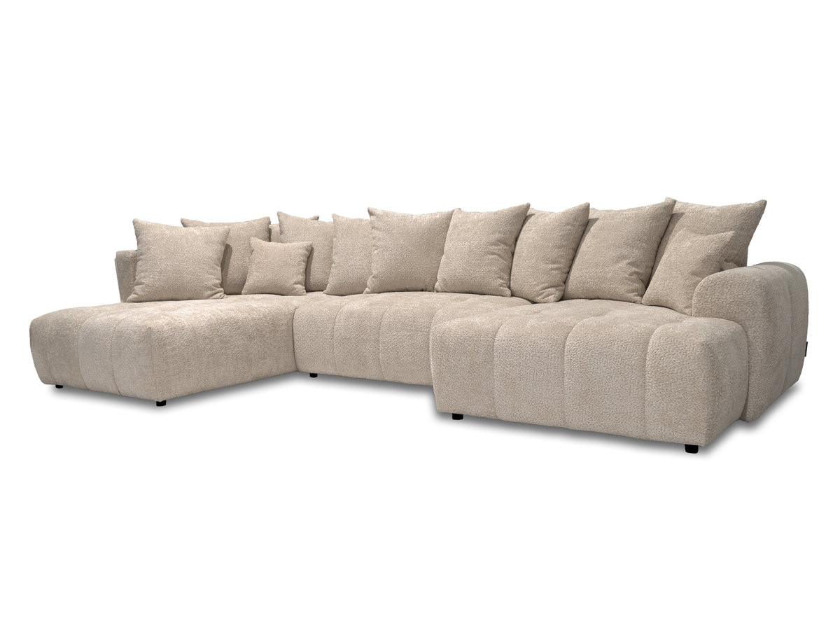 Bobochic Roxelane Wohnlandschaft Bouclé-Stoff Beige Ecke links