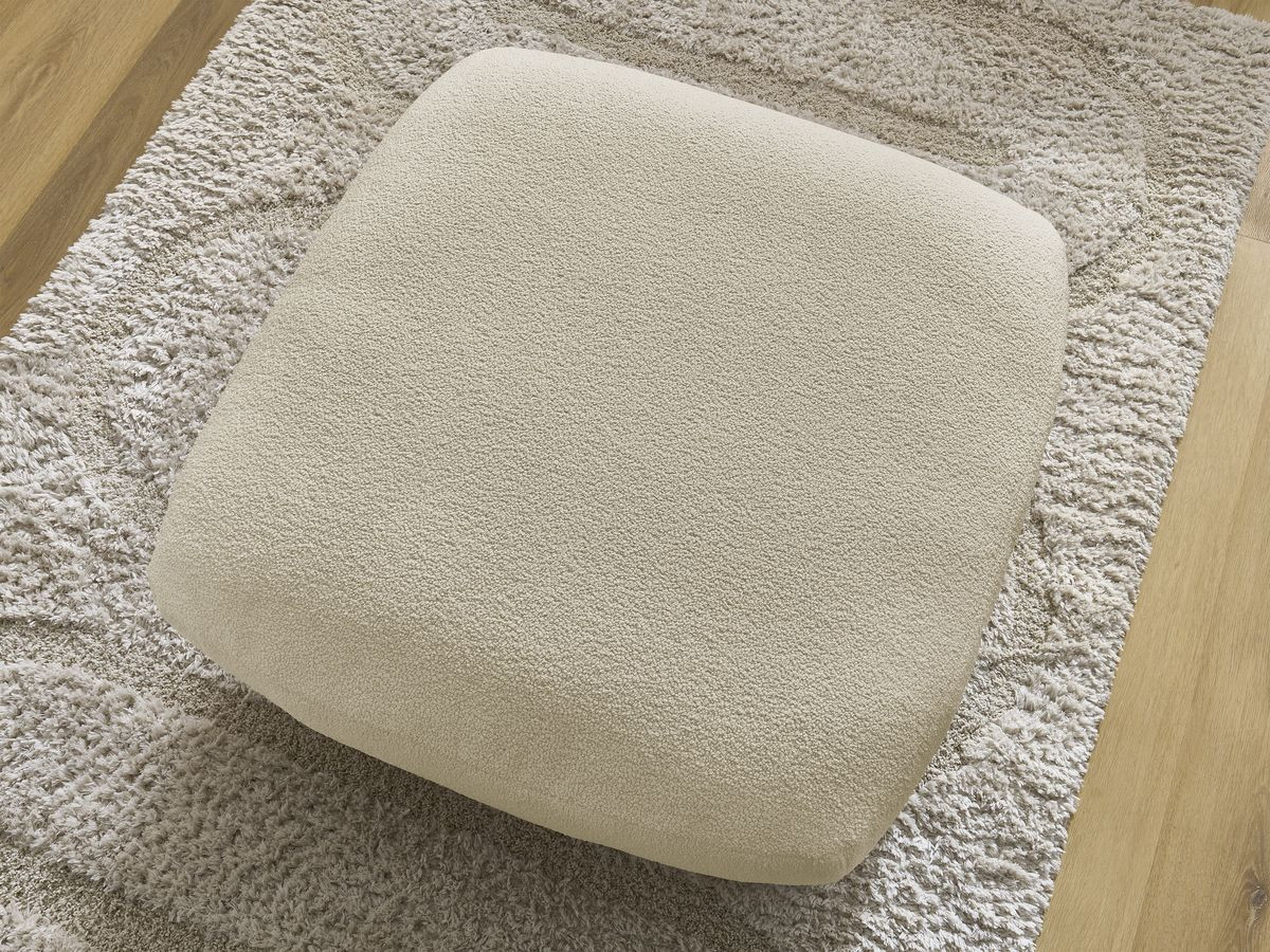 Bobochic Leonore Pouf Bouclé-Stoff Beige