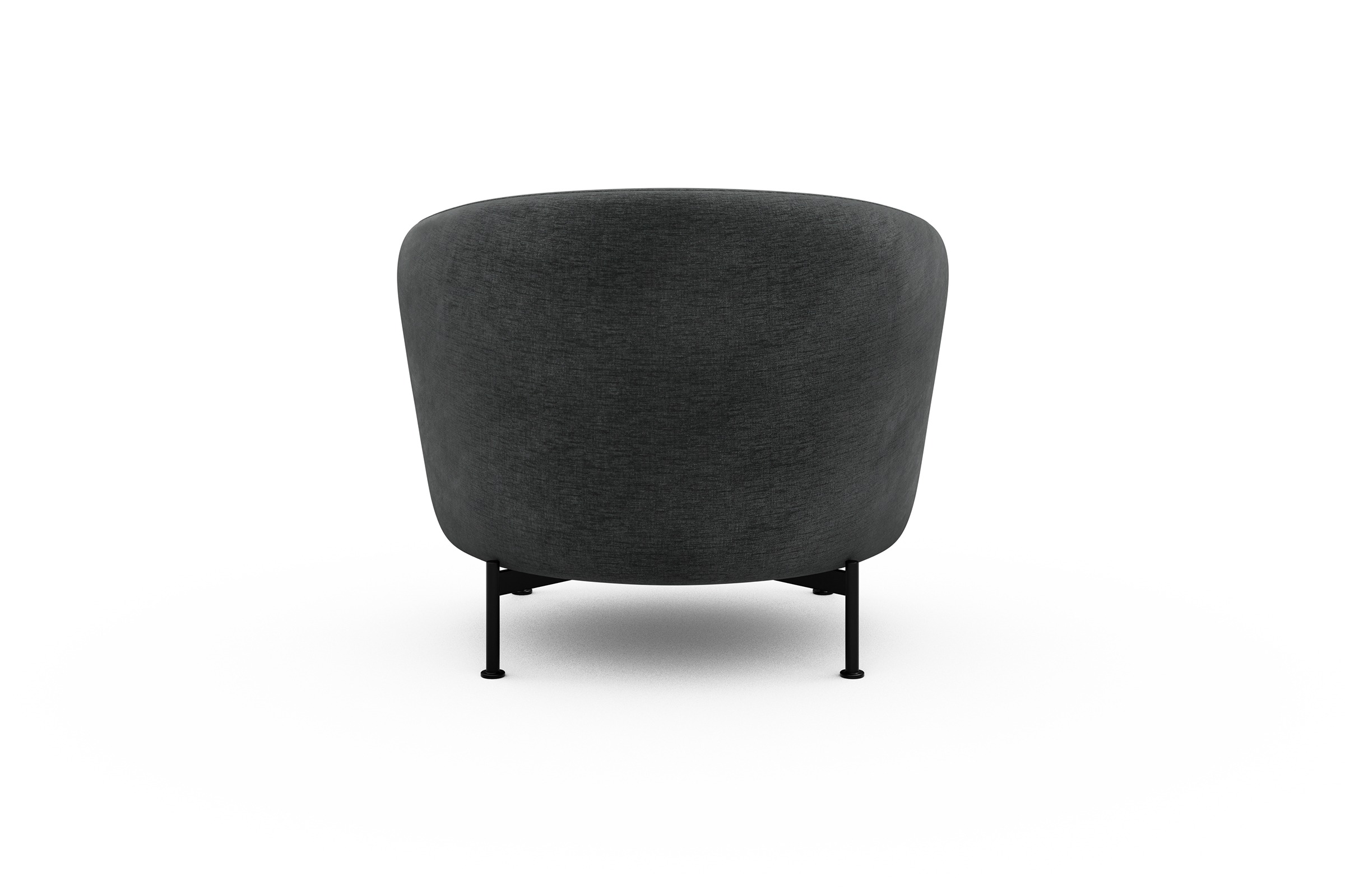 Sessel Ronda X-Metallgestell Schwarz Smooth-Deep-Warm-Grey