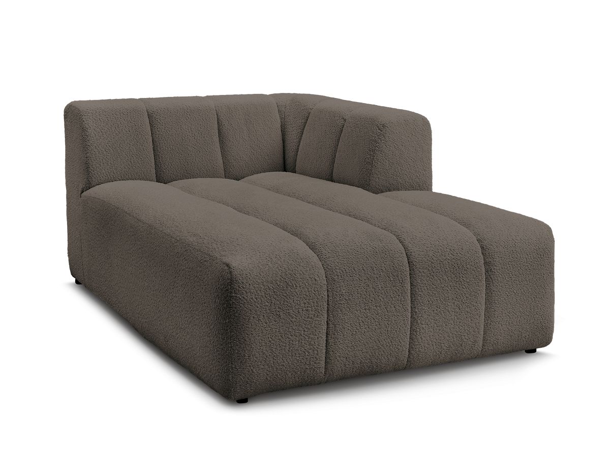 Bobochic Annecy Méridienne-Modul Bouclé-Stoff Braun Ecke rechts