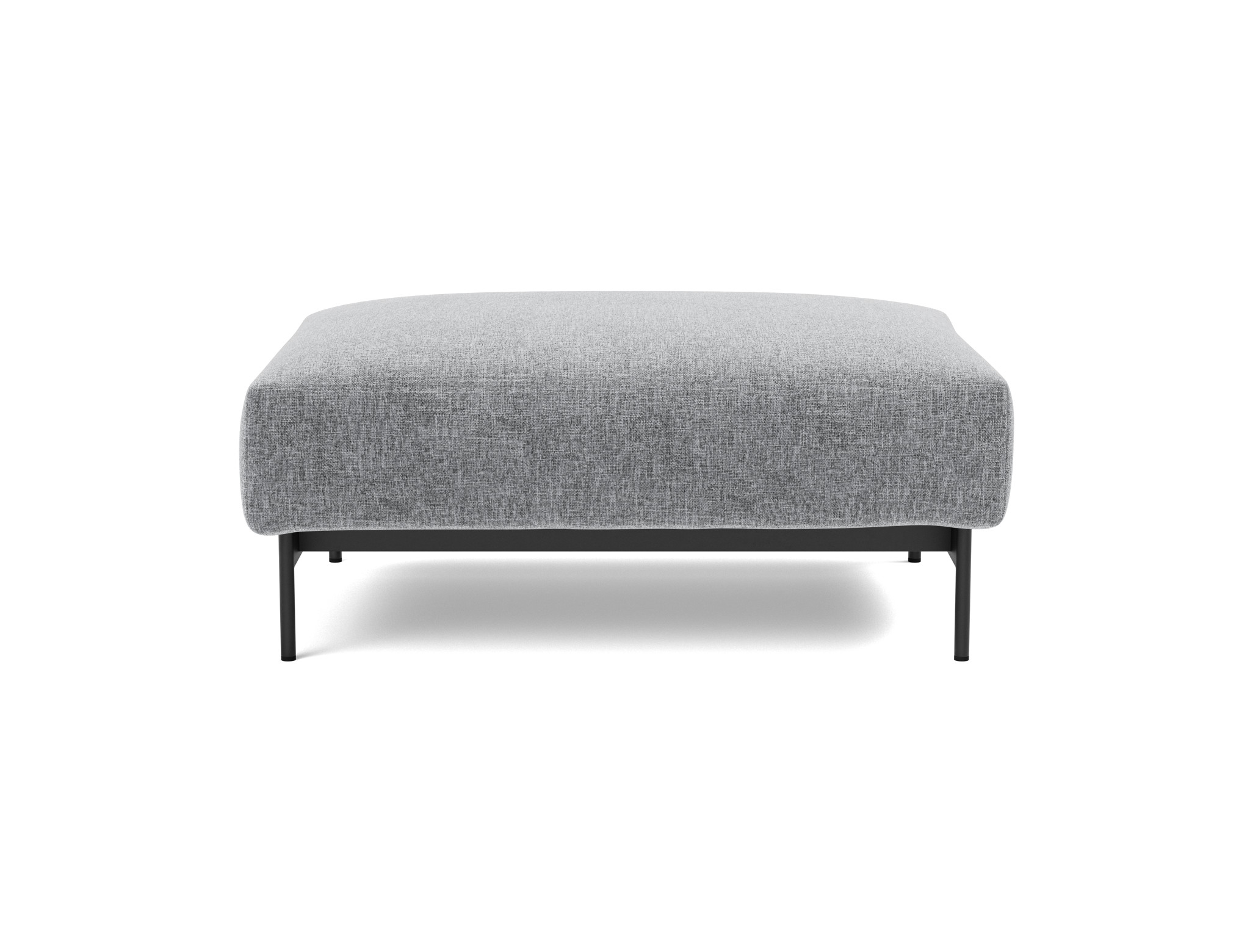 Hocker Malloy Strukturierter Stoff Twist 565-Granite Beine Schwarzes Metall