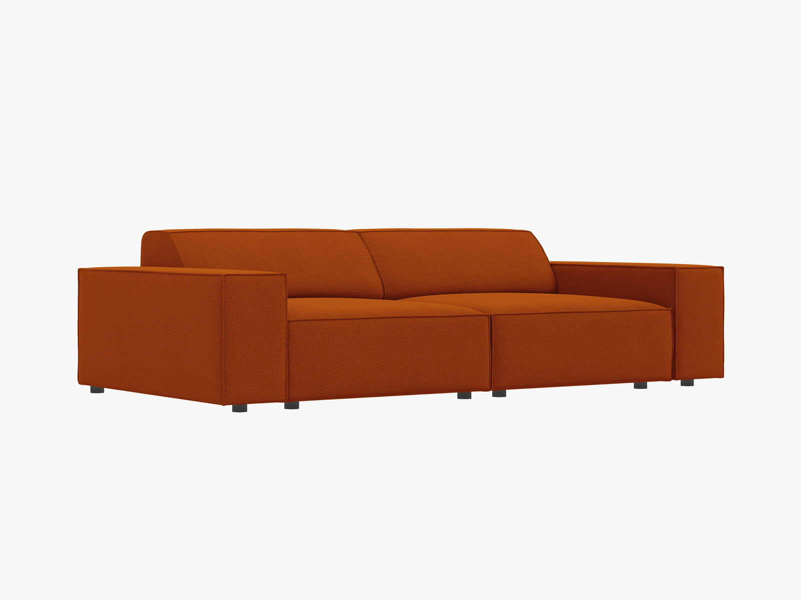 Micadoni 3-Sitzer Sofa Jodie Strukturierter Stoff Megan Terrakotta