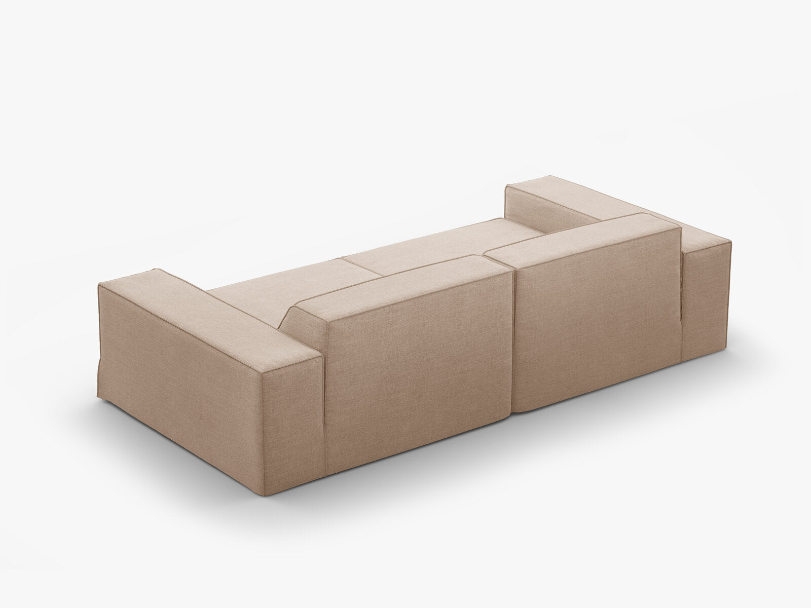 Micadoni 3-Sitzer Sofa Jodie Strukturierter Stoff Lins Sand