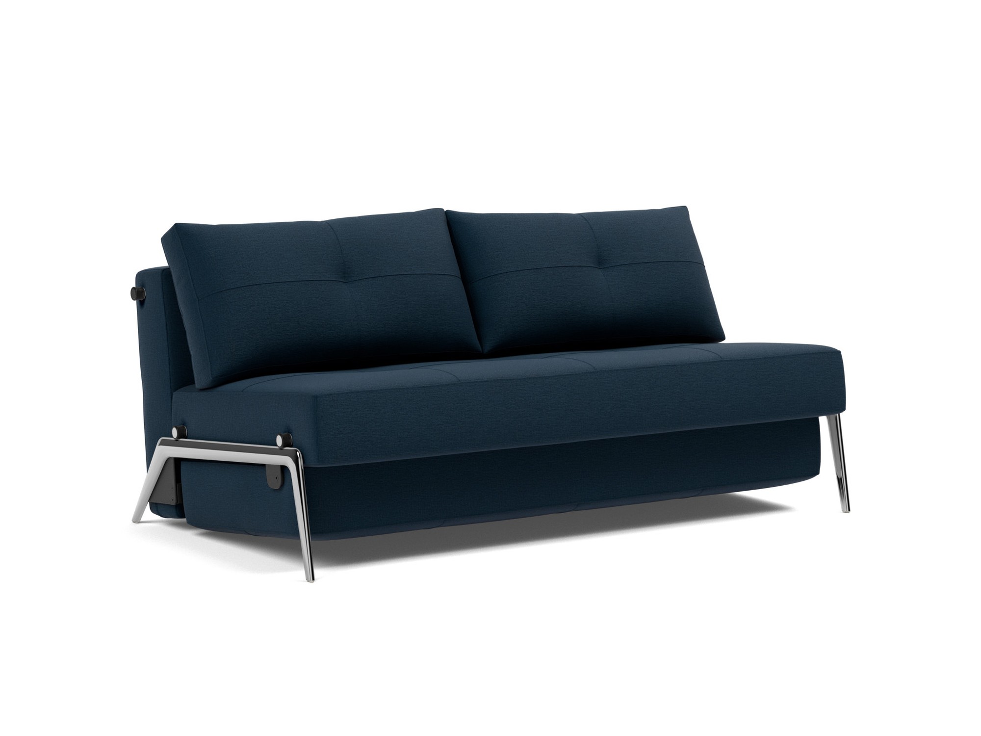 Schlafsofa Cubed 160 Flachgewebe Mixed Dance 528-Blue Beine Aluminium