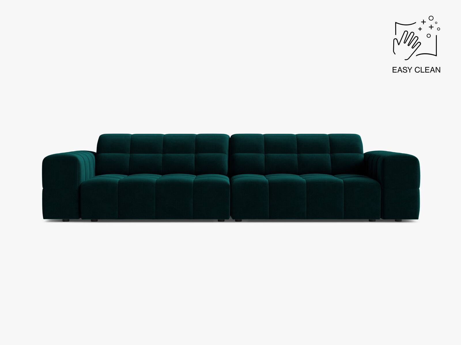 Micadoni Sofa Jennifer 4-Sitzer Samt Venus Dunkel Petrol