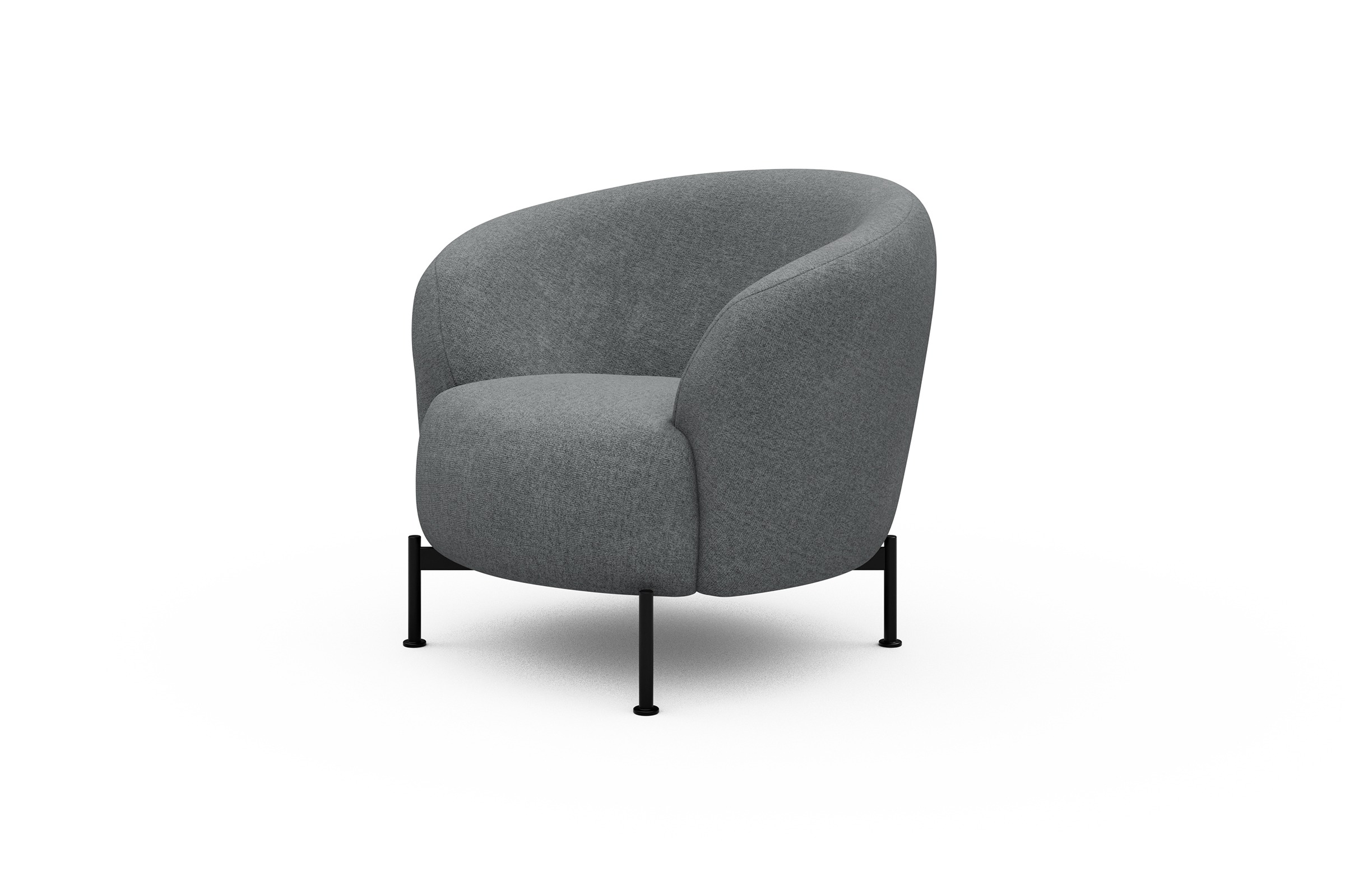 Sessel Ronda X-Metallgestell Schwarz Casone-Gravel-Grey