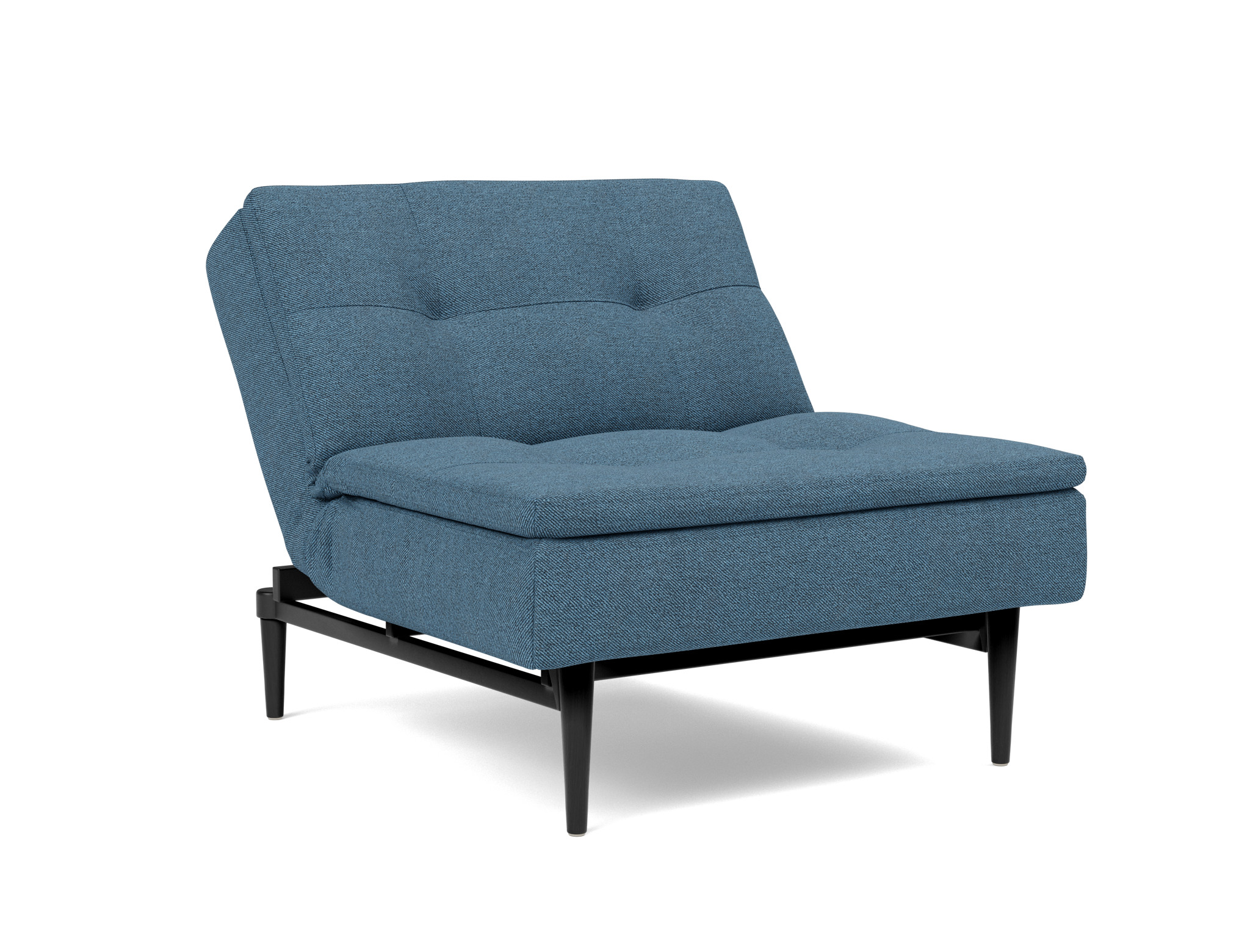 Sessel Dublexo Strukturierter Stoff Weda 302-Weda-Blue Beine Styletto Eiche schwarz