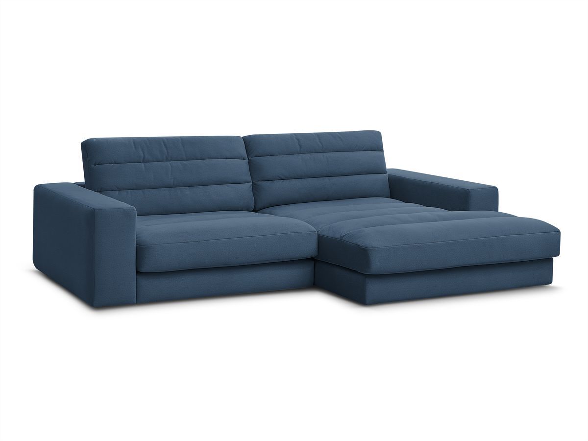 Bobochic Sierra Ecksofa Samt Dunkelblau Ecke rechts