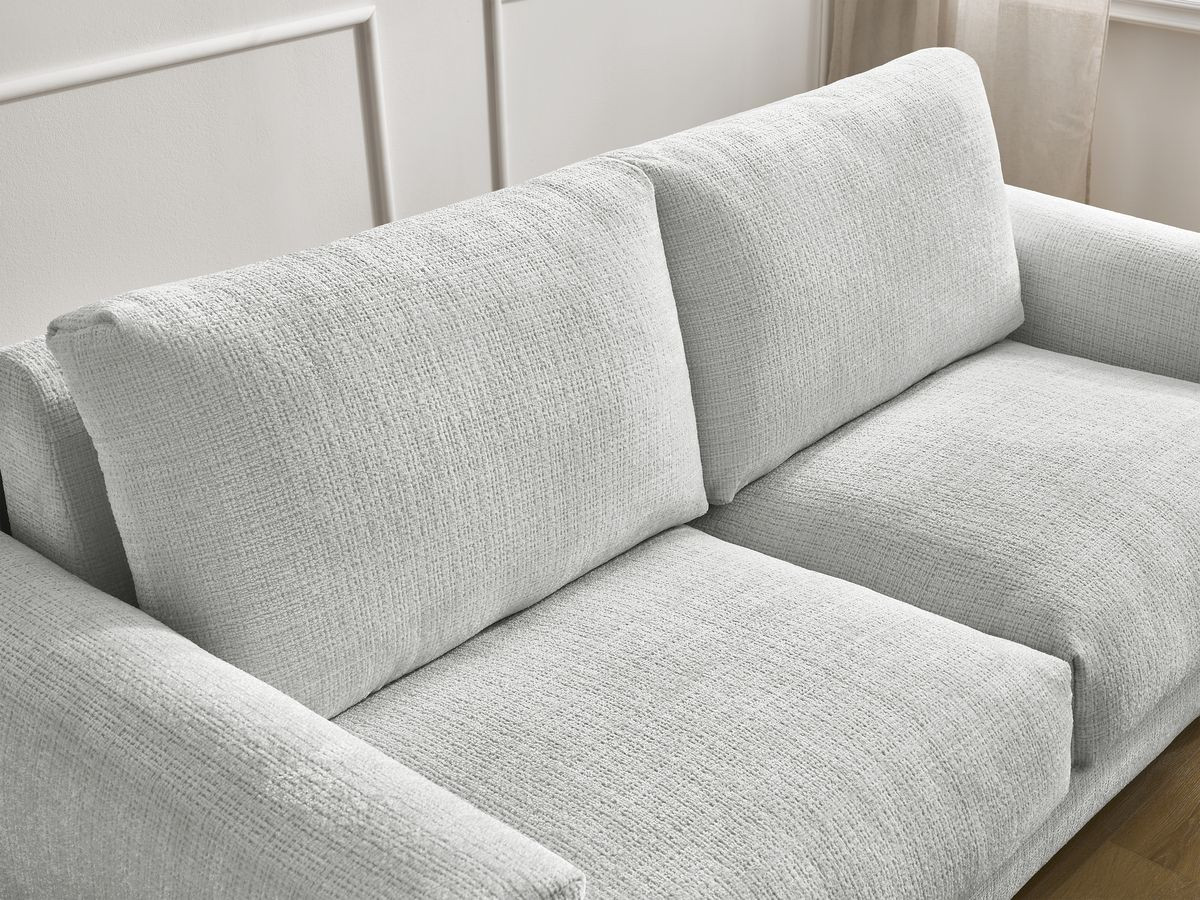 Bobochic Cocoone Schlafsofa 3-Sitzer Strukturstoff Hellgrau, Liegefläche 160 × 200 cm