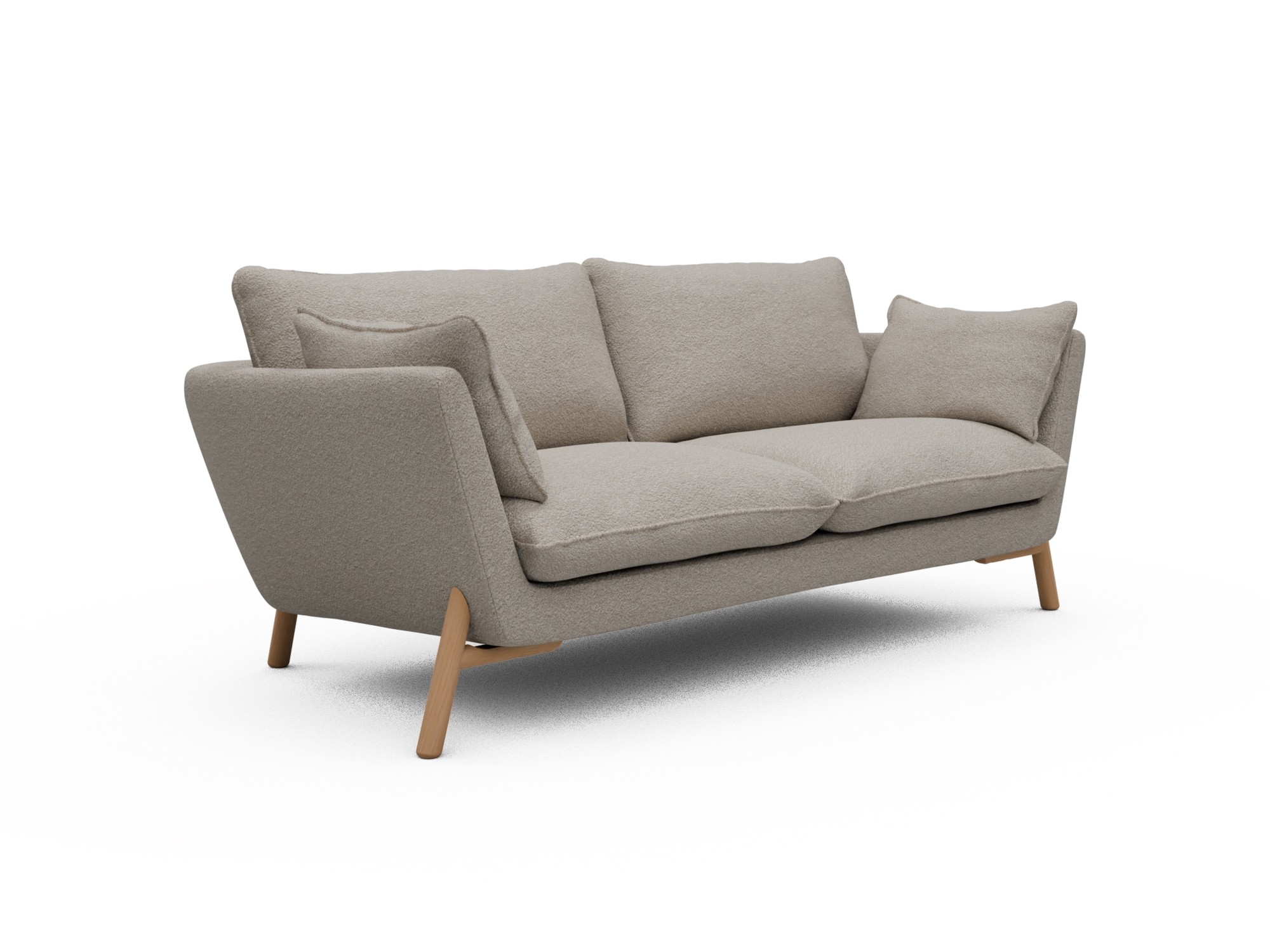 Skandi Home Sofa Emil 2-Sitzer Beinfarbe Eiche Natur Aivi-Lace-Beige moebelfaktor