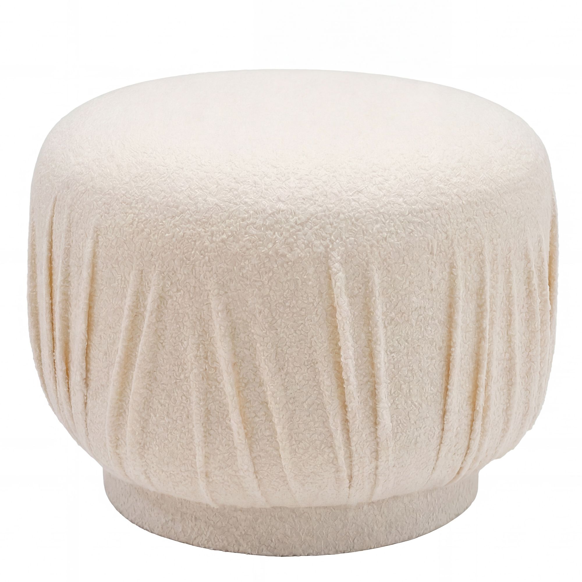 Sitzhocker Vagamo Stoff Creme Ø 50 cm