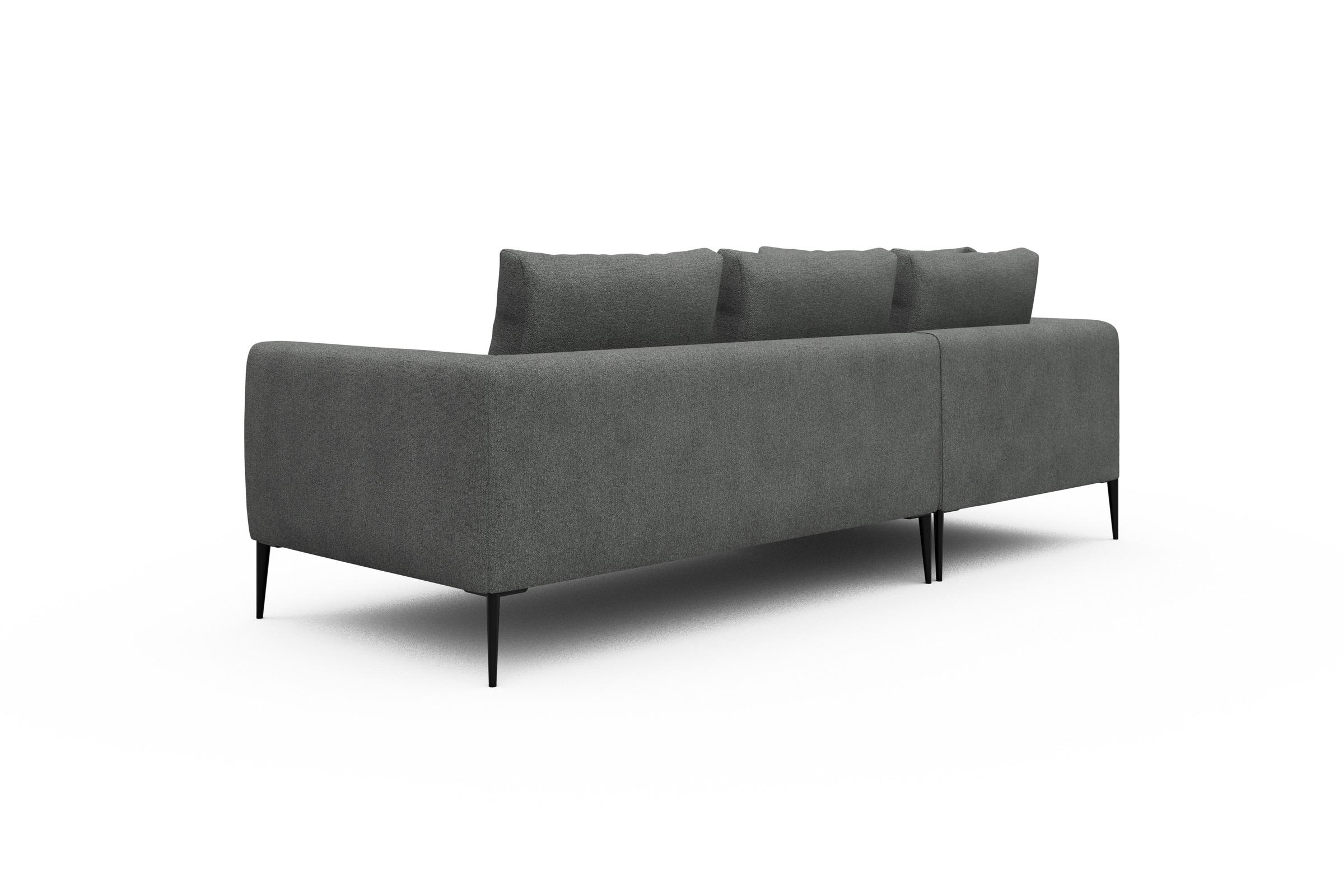 Ecksofa Paul Relax-Ecke links mit 2-Sitzer Boucle-Ash-Grey