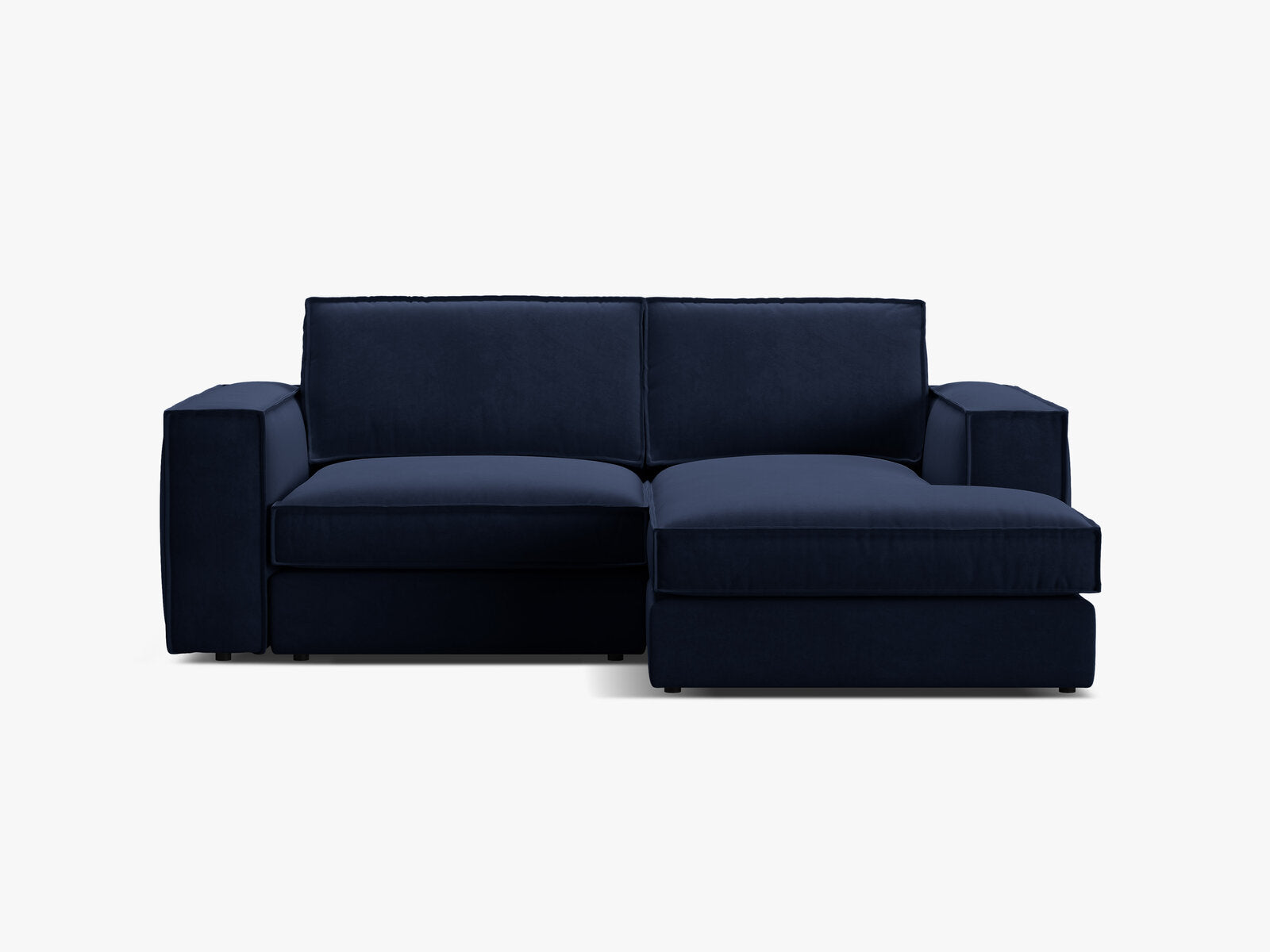 Micadoni modulares Ecksofa Pola 2-Sitzer kleine Version Rechts Samt Salvador Königsblau