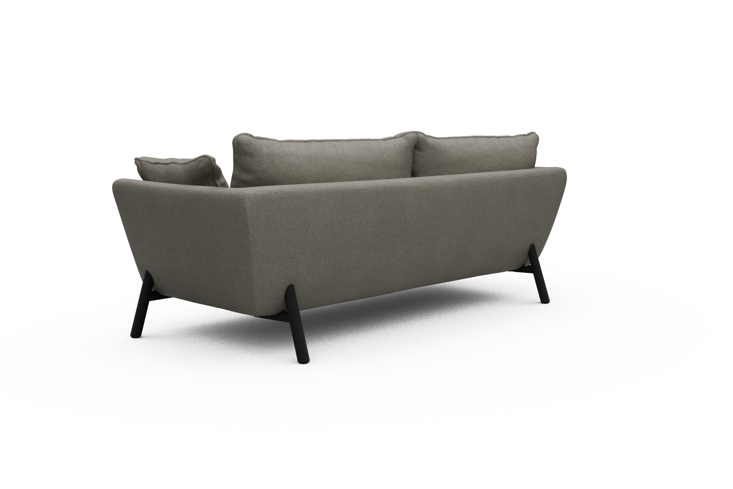 Sofa Emil PREMIUM 3-Sitzer Beinfarbe Eiche Schwarz Denari-Warm-Grey