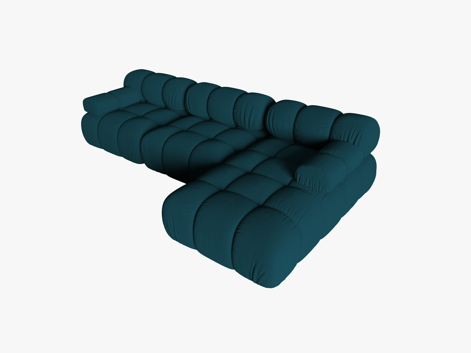 Micadoni Modulares Ecksofa Bellis 4-Sitzer Rechts 3D-Stoff Sonic Marineblau