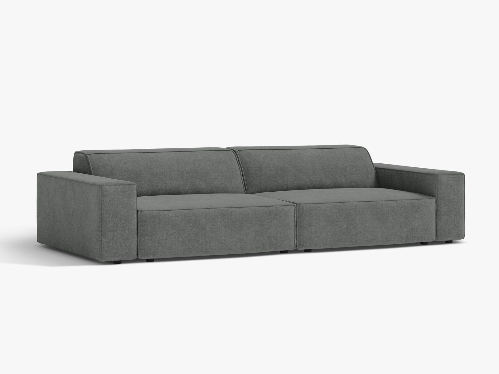 Micadoni Sofa Jodie 4-Sitzer Strukturierter Stoff Liberty Grau